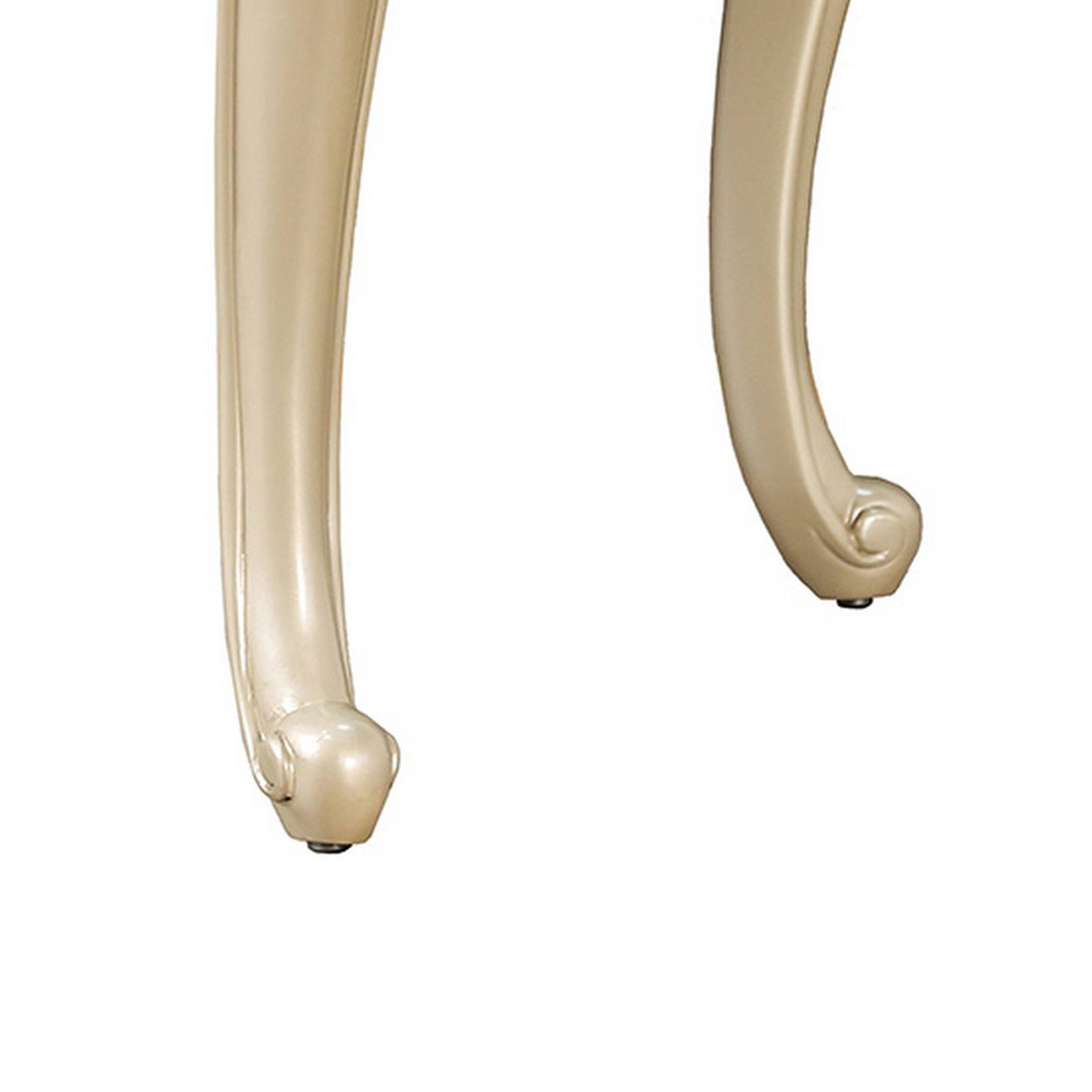 Alt View 3. Manhattan Lane - Roche Side End Table, 29 Inch, Classic Cabriole Legs, Champagne Gold Wood - Champagne Gold.