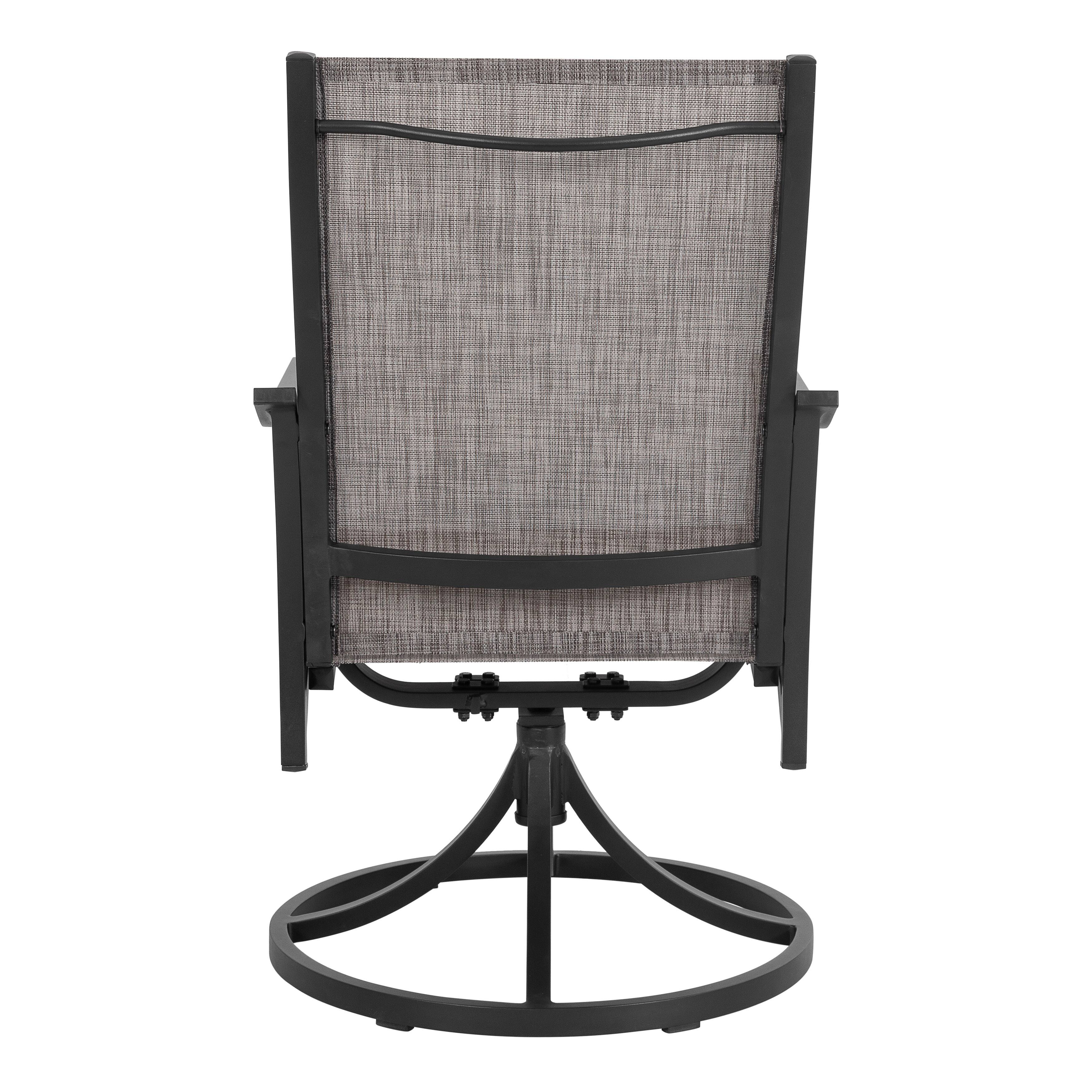 Alt View 10. Nuu Garden - Patio 2-Piece Swivel Dining Chairs, Breathable Textilene and Aluminum Frame - Brown and Black.