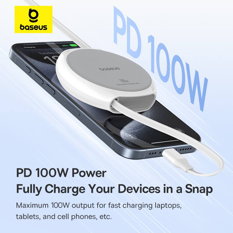 b baseus  PD 100W Power Fully Charge Your Devices in a Snap Maximum 100W output for fast charging laptops, tablets, and cell phones, etc.