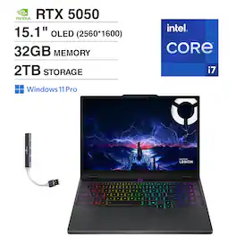 Lenovo - Legion Laptop 15.1 WQXGA Display (Intel i7-14700HX, 32GB DDR5, Win 11 Pro) w/DKZ USB Port Expander - Eclipse Black