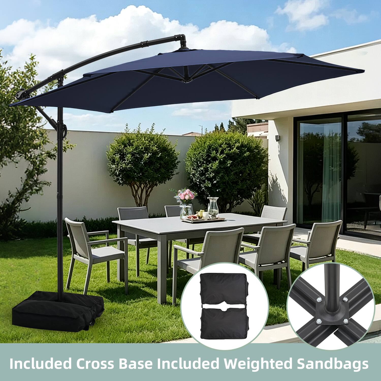 Included Cross Base Included Weighted Sandbags