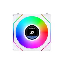 Lian Li - UNI FAN SL Infinity LCD Flex 120mm Reverse Blade ARGB Fan, Single Pack, Controller Not Included (12RSLIND1F1W) - White