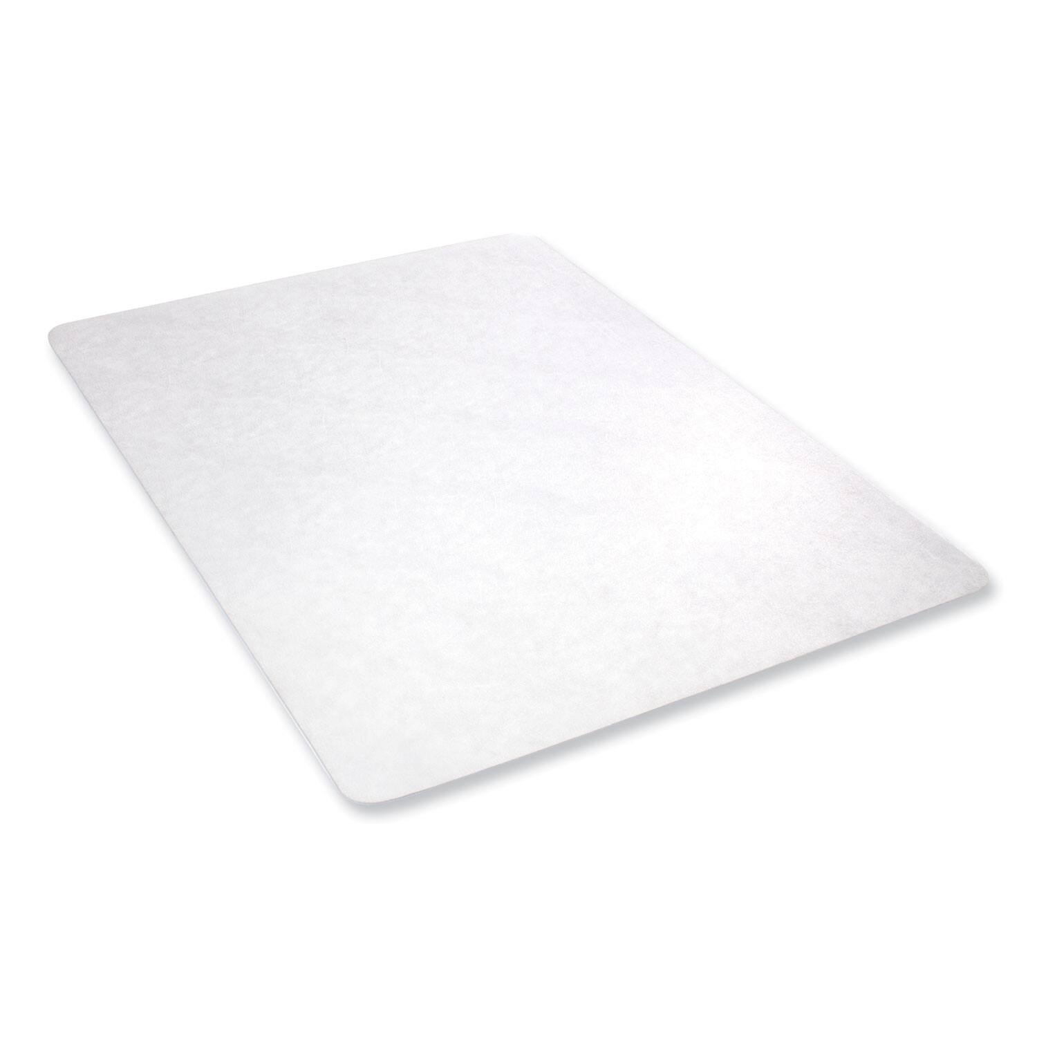 Angle. Deflecto - EconoMat Non-Studded All Day Use Chair Mat for Hard Floors, Rectangular, 36" x 48", Clear, Ships Flat - Clear.