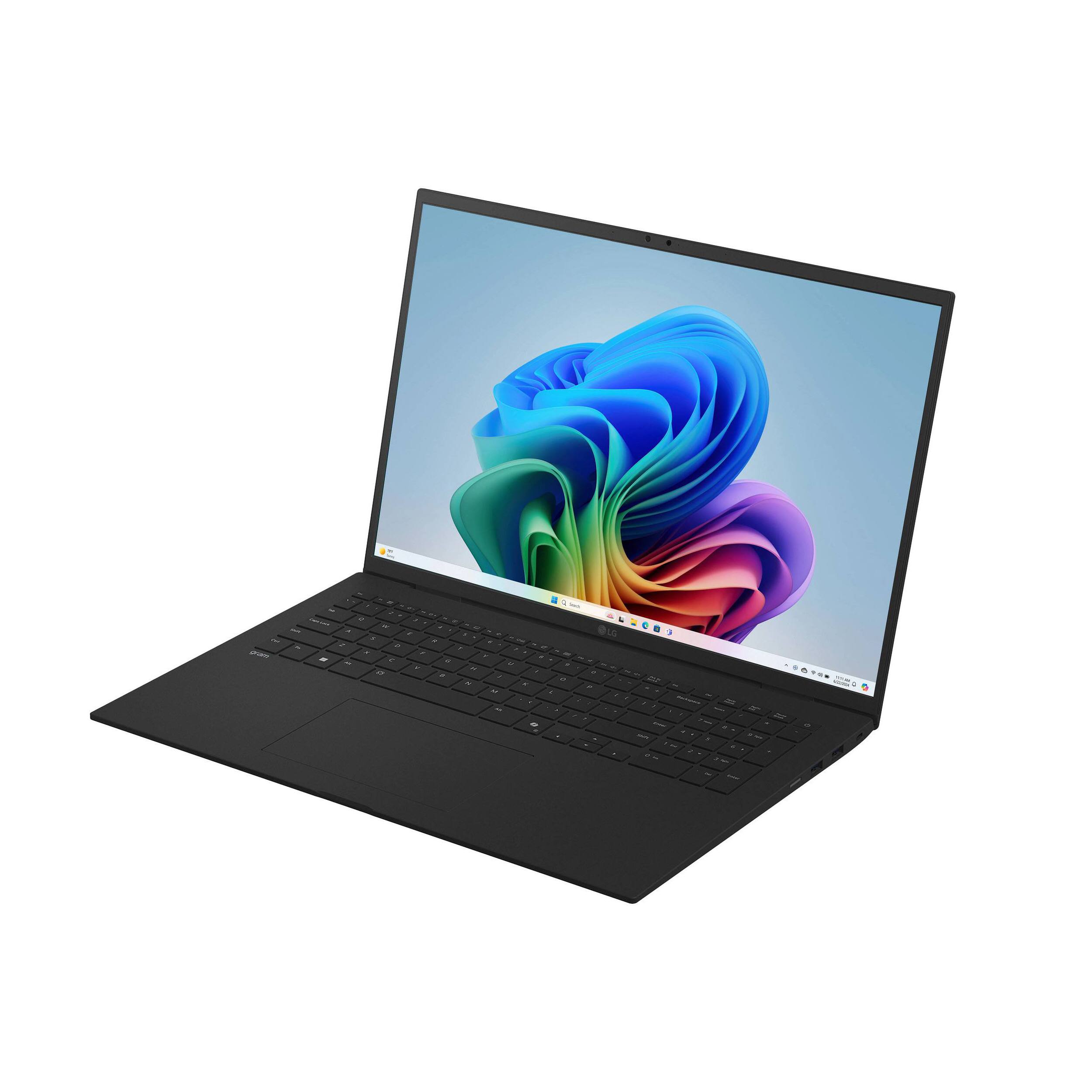 Alt View 3. LG - gram 17" Touch Screen Laptop - Copilot+ PC - Intel Core Ultra 7 Series 2 with 32GB Memory - 1TB SSD - Win 11 Pro - Obsidian Black.