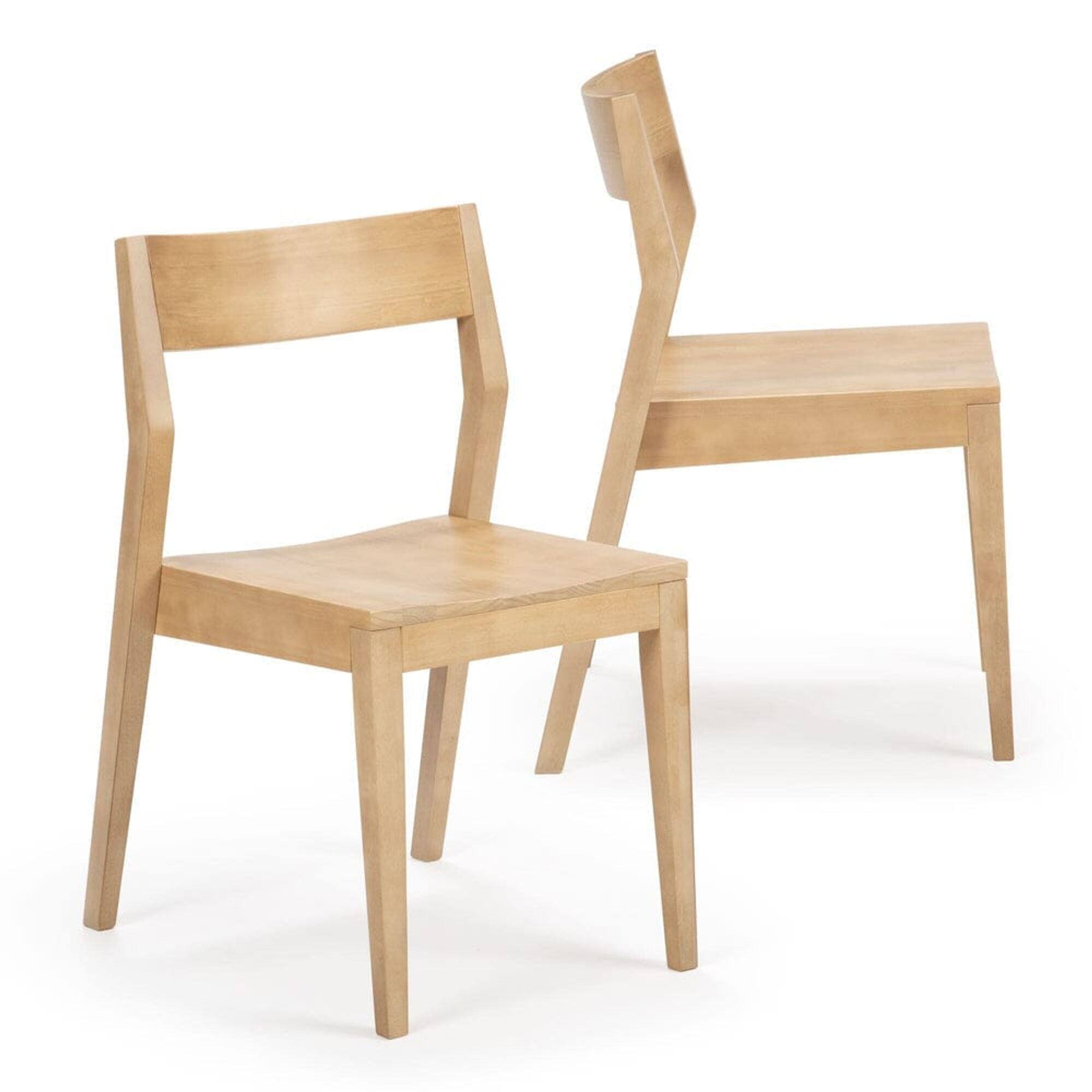 Alt View 5. Plank+Beam - 72" Classic Solid Wood Dining Table Set with Bench, Walnut Wirebrush, + 4 Chairs Blonde - Walnut Wirebrush, Blonde.