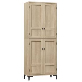 Jojoka - 63" Tall Kitchen Pantry Cabinet with 4 Wood Doors & Adjustable Shelves, 5 Tier Freestanding Storage Cupboard - Pear Wood