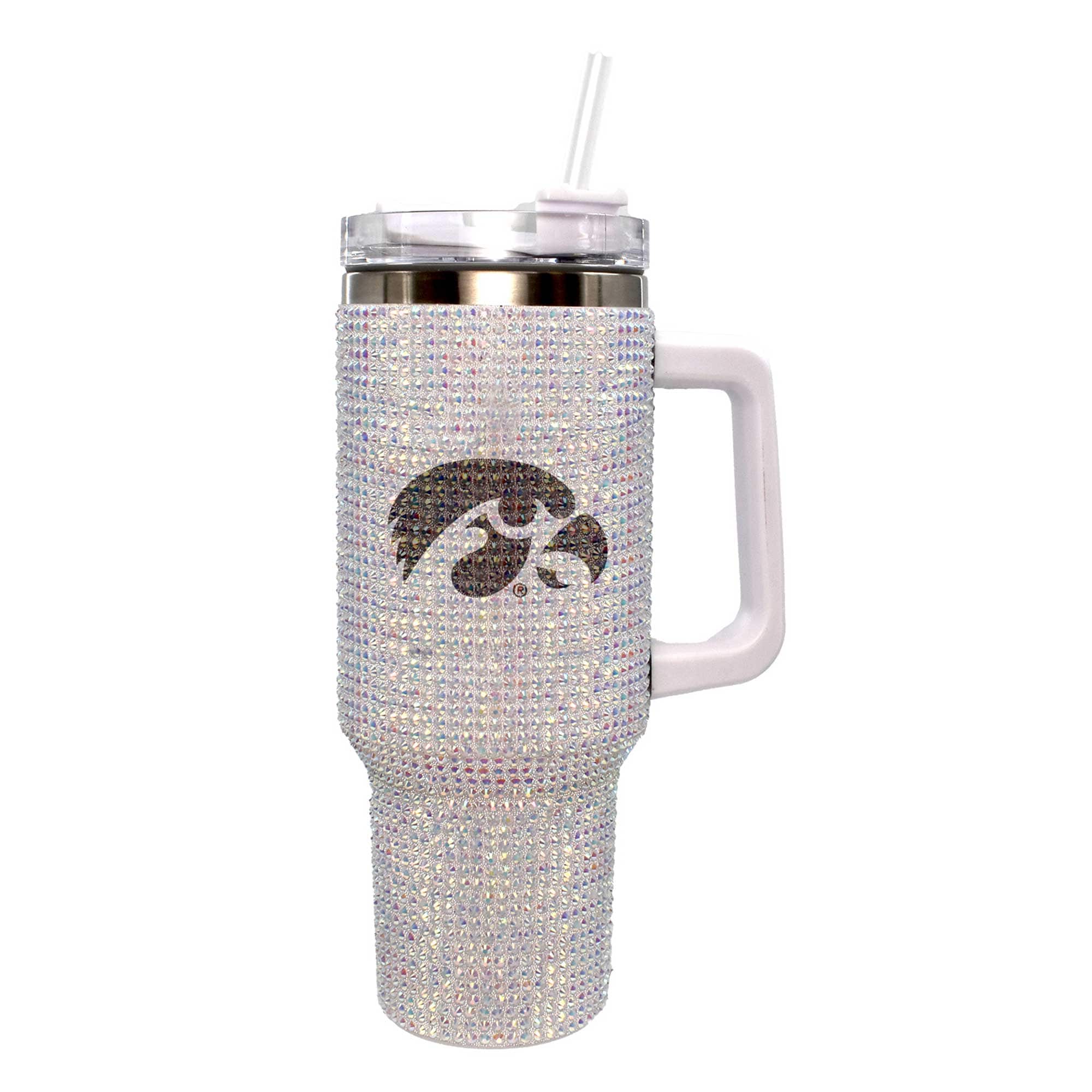 Front. The Memory Company - Iowa Hawkeyes 40oz. Bling Colossal Tumbler - Multicolor.