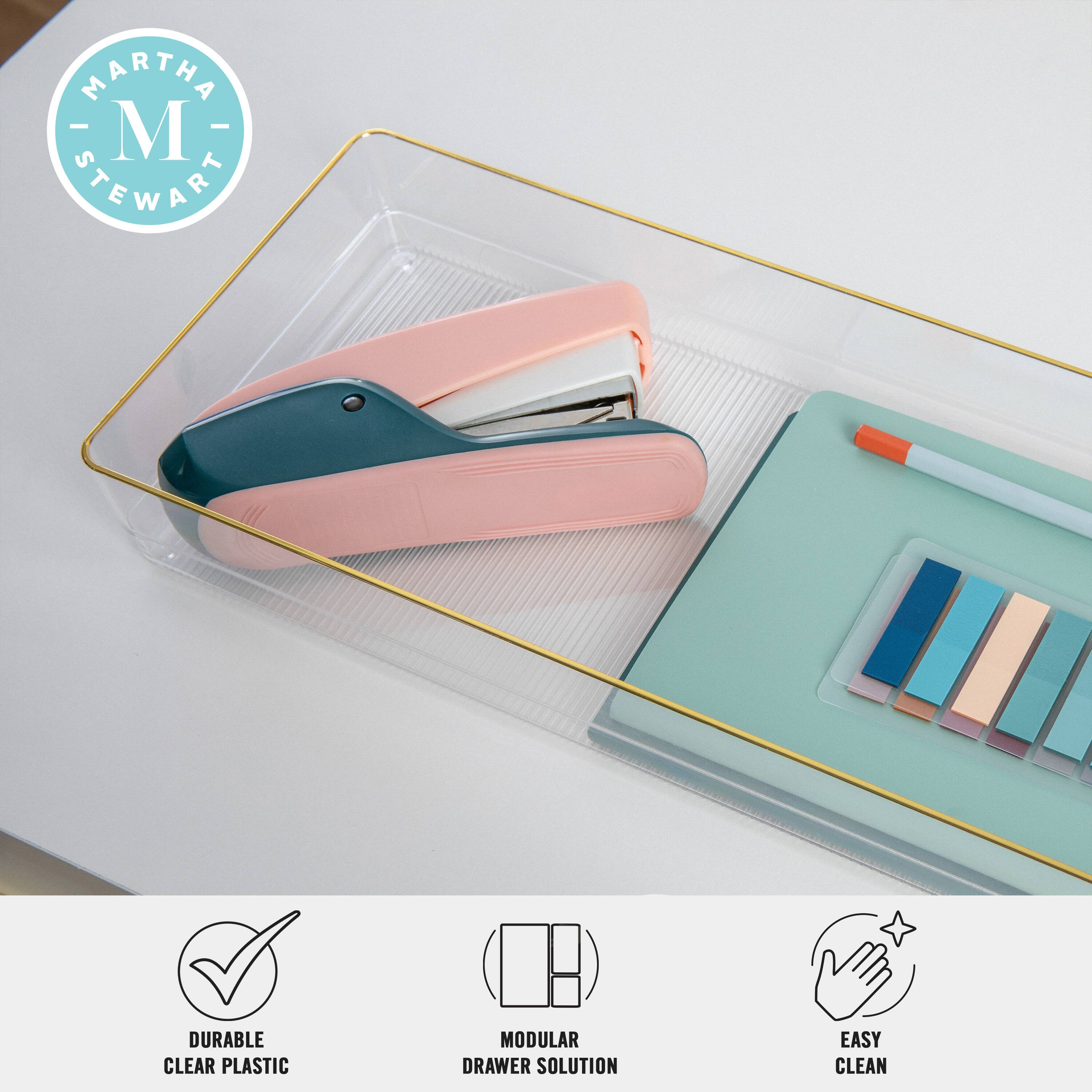 MARTHA STEWART DURABLE CLEAR PLASTIC MODULAR DRAWER SOLUTION EASY CLEAN