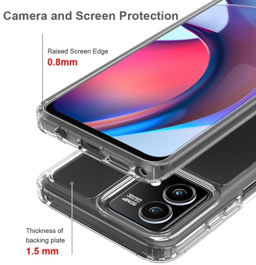 Camera and Screen Protection

Raised Screen Edge 0.8mm

Thickness of backing plate 1.5 mm