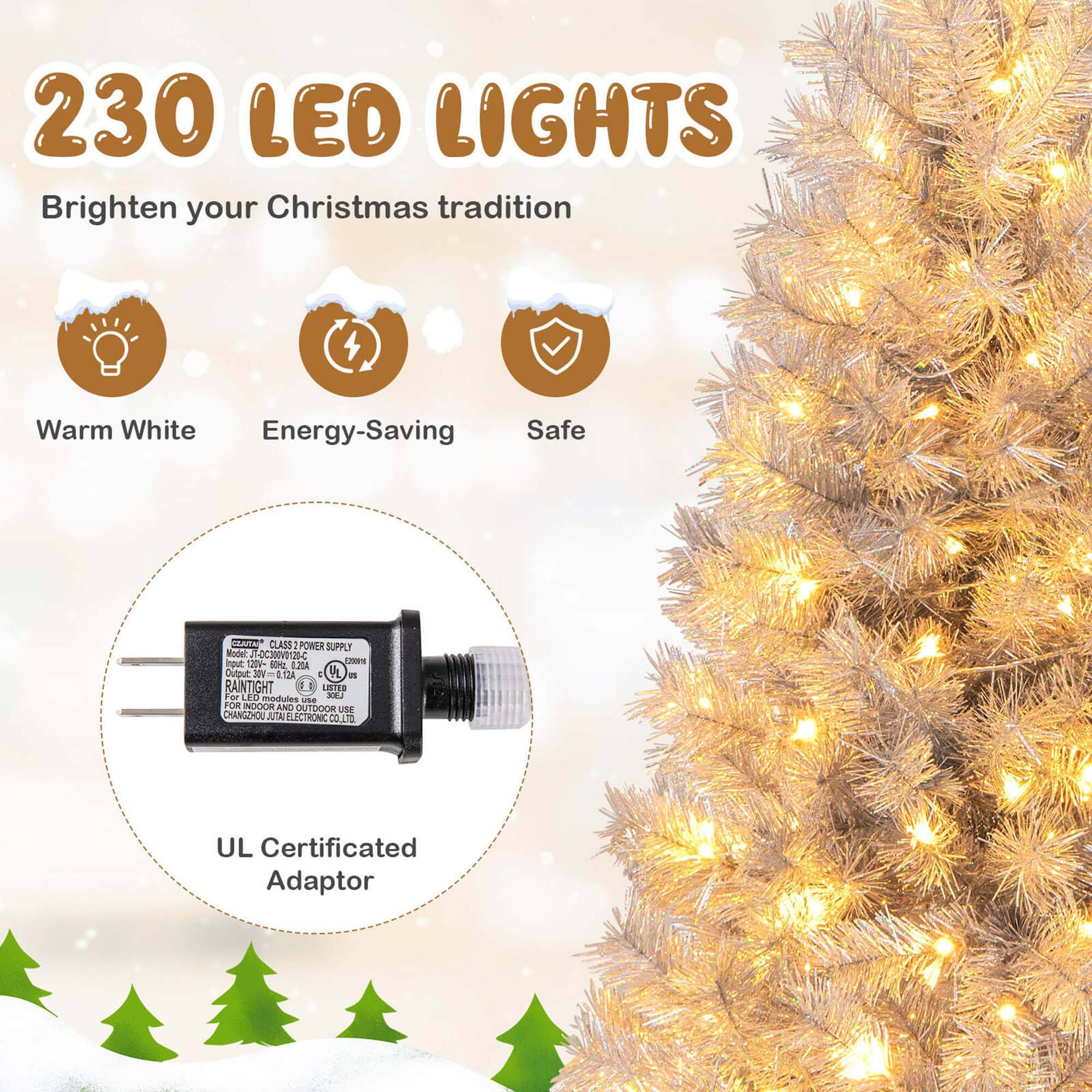 230 LED LIGHTS
Brighten your Christmas tradition
Warm White
Energy-Saving
Safe
CRATN CLASS POWER SUPPLY
Model: 230-20C2S
Output: 12V 0.6A
RAINTIGHT
For L20 modules
FOR INDOOR AND OUTDOOR USE
CHANGEHOU SE IN ELECTRONIC CO LTD
UL Certificated Adaptor