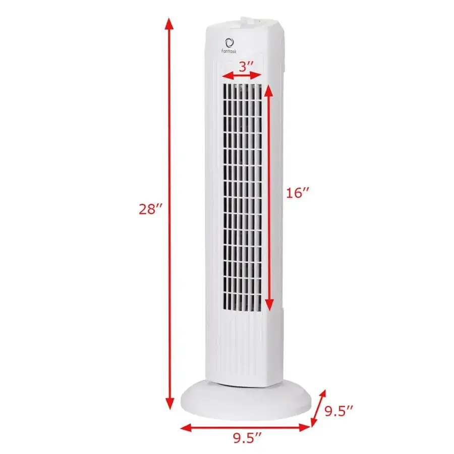 The text on the image reads "Fantask 3" 28" 16" 9.5" 9.5". The dimensions are 3 inches, 28 inches, 16 inches, and 9.5 inches.