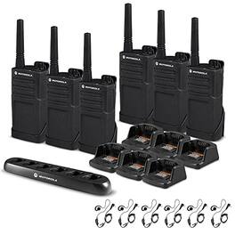 Motorola Solutions - 6 x Motorola RMM2050 On-Site 2-Way Radio (RMM2050) - 6 Pack With Mics Bundle - Black