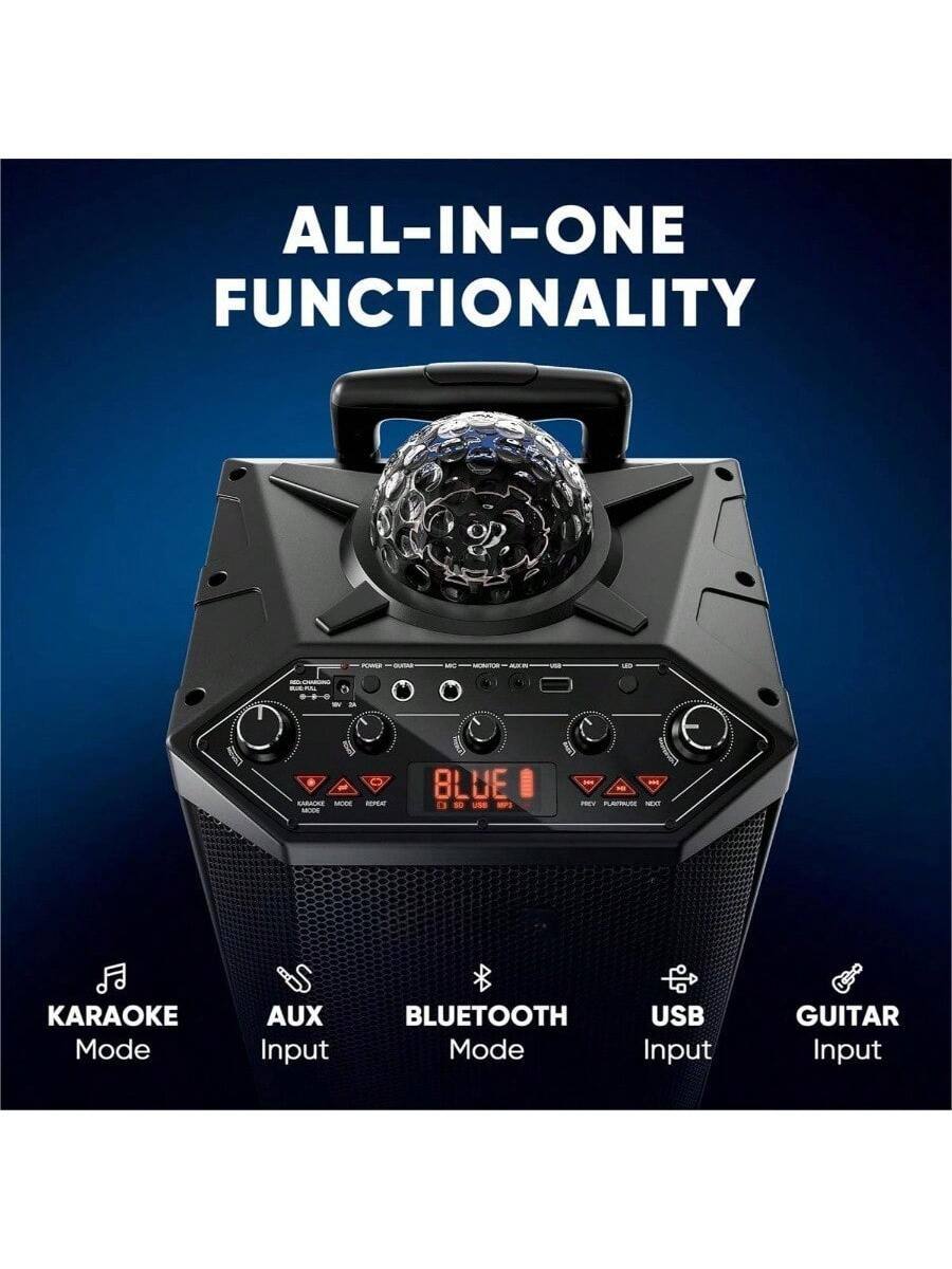 ALL-IN-ONE FUNCTIONALITY

- KARAOKE Mode
- AUX Input
- BLUETOOTH Mode
- USB Input
- GUITAR Input