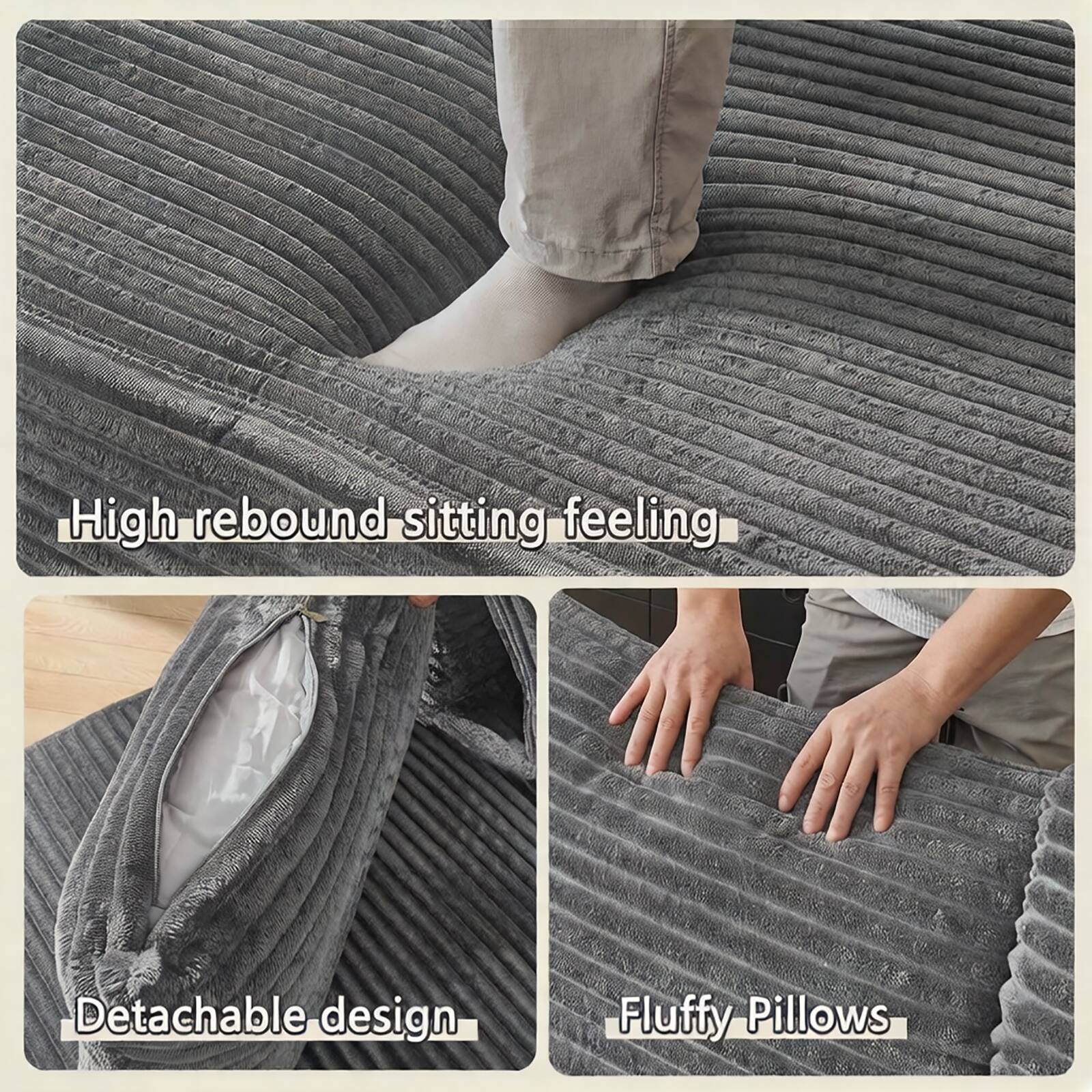 High rebound sitting feeling  
Detachable design  
Fluffy Pillows