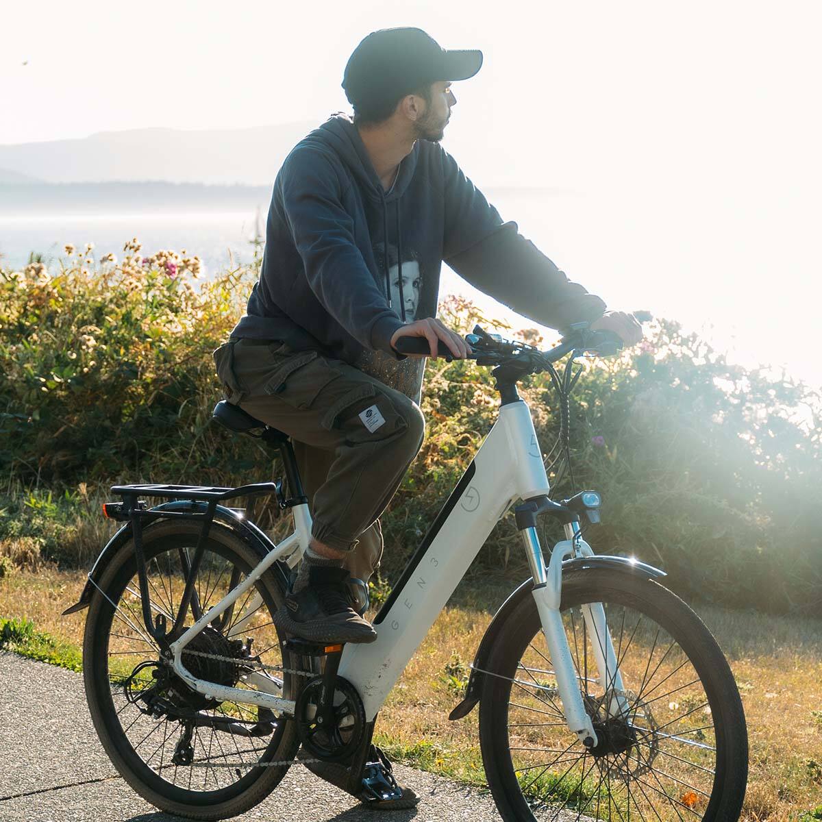 Alt View 15. GEN3 - The Stride Step-Thru eBike w/ 45 mi Max Operating Range and 20 MPH Max Speed - White.