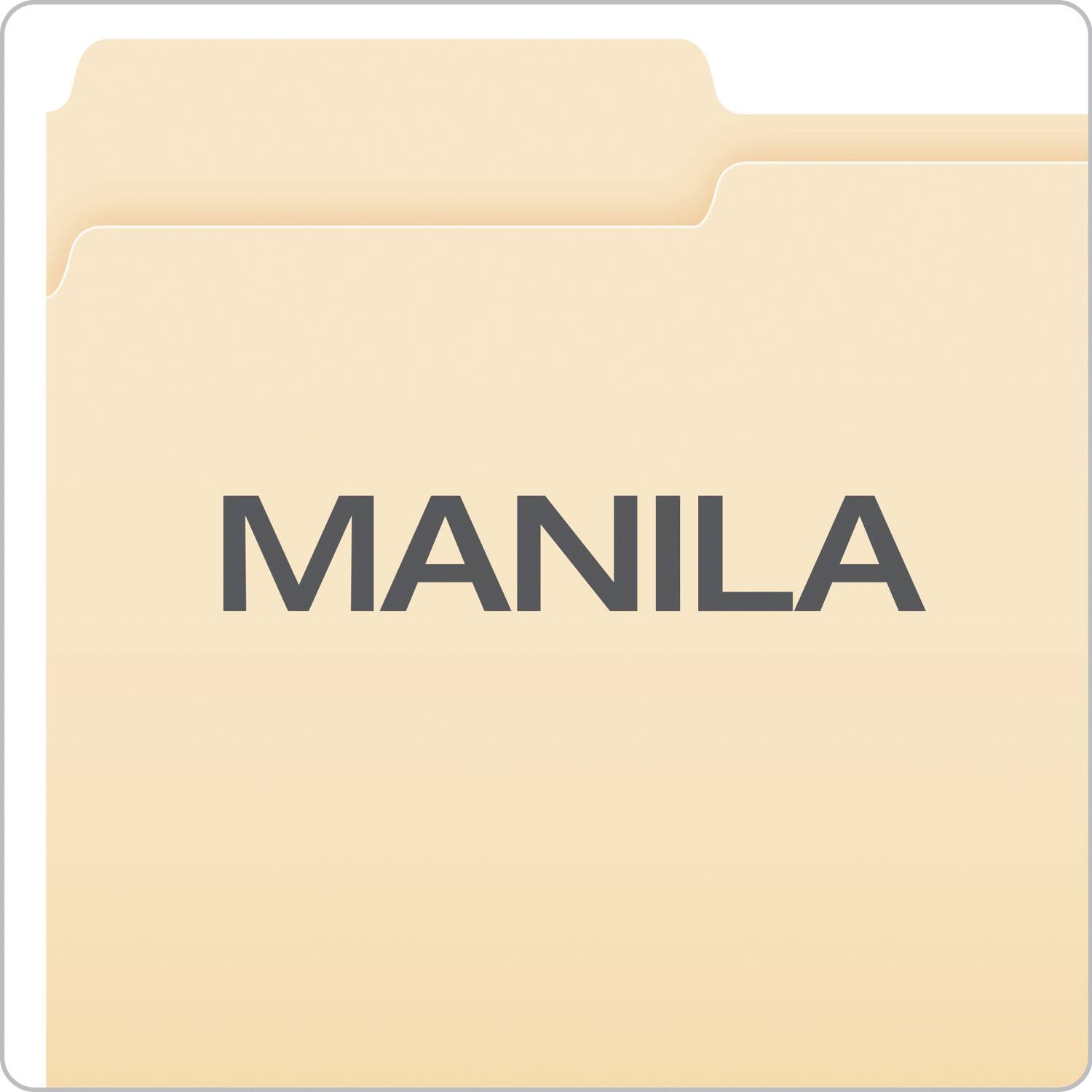 Left. Tops Business Forms - Manila File Folders, 1/3-Cut Tabs: Assorted, Legal Size, 0.75" Expansion, Manila, 100/Box.
