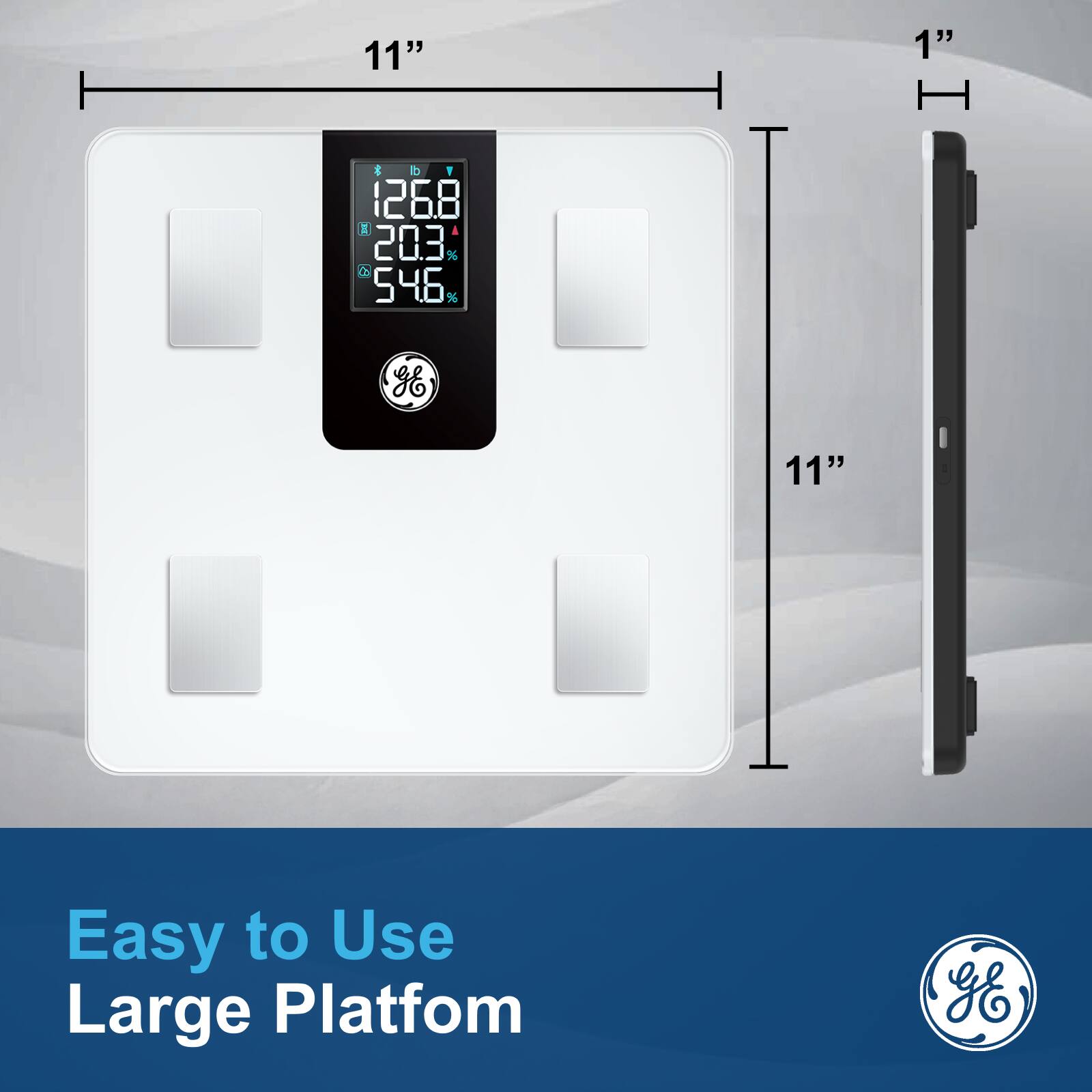 11"  
1"  
11"  

126.8 lb  
20.3 %  
54.6 %  

Easy to Use Large Platform