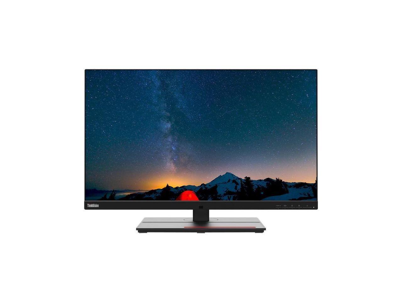 Front. Lenovo - Lenovo ThinkVision P27u-20 27" 4K UHD IPS WLED LCD DisplayHDR 400 Monitor - 16:9 - Raven Black - Black.