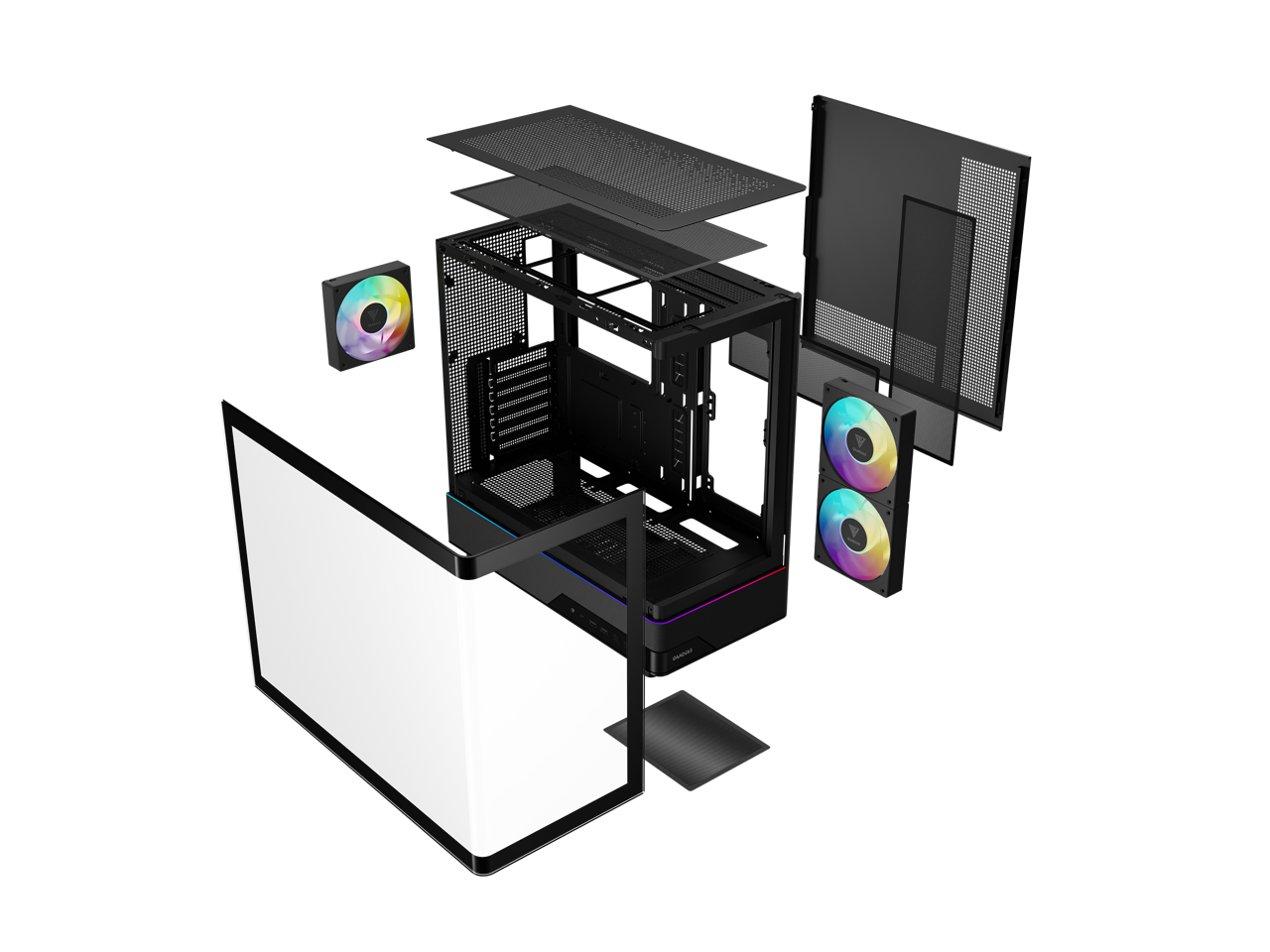 Alt View 8. GAMDIAS - Gamdias ATLAS M5 CG Black ABS / SPCC / Tempered Glass ATX Mid Tower Computer Case - Black.