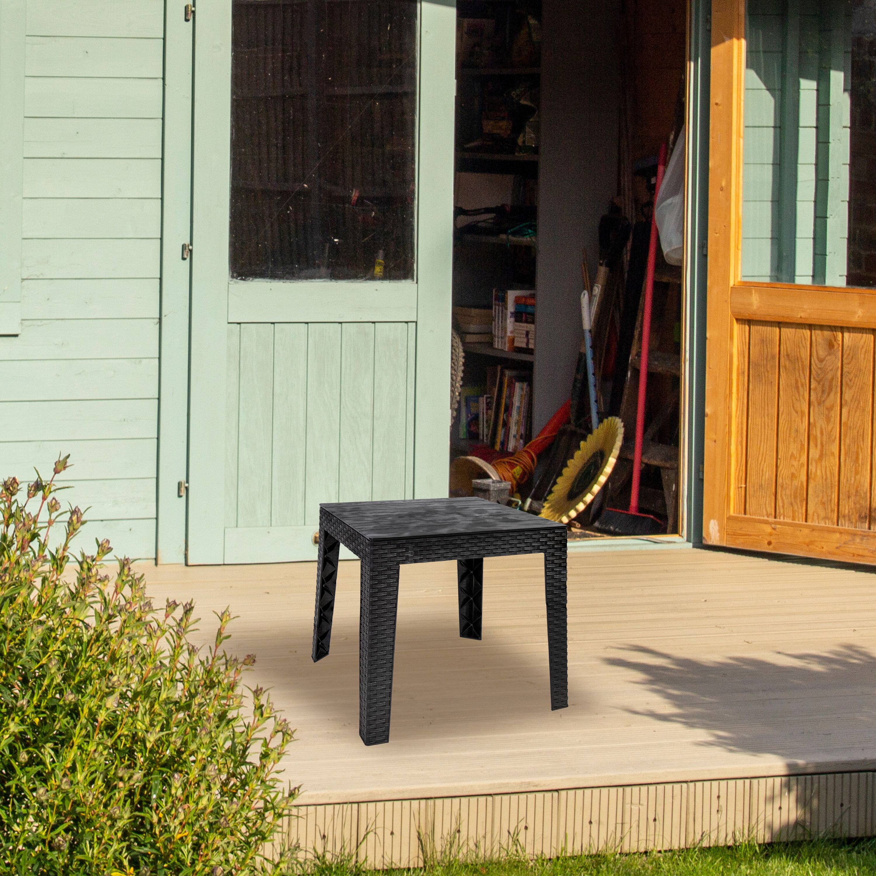 Alt View 8. Sunnydaze - 16.5" Square Weather-Resistant Outdoor End Table - Black.