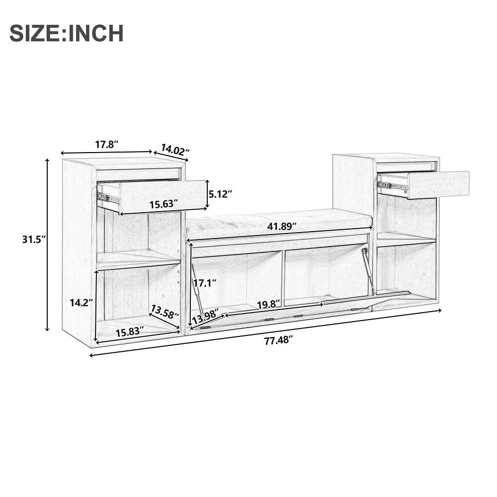 SIZE: INCH

17.8"
14.02"
15.63"
5.12"
31.5"
41.89"
14.2"
17.1"
13.58"
13.98"
15.83"
19.8"
77.48"