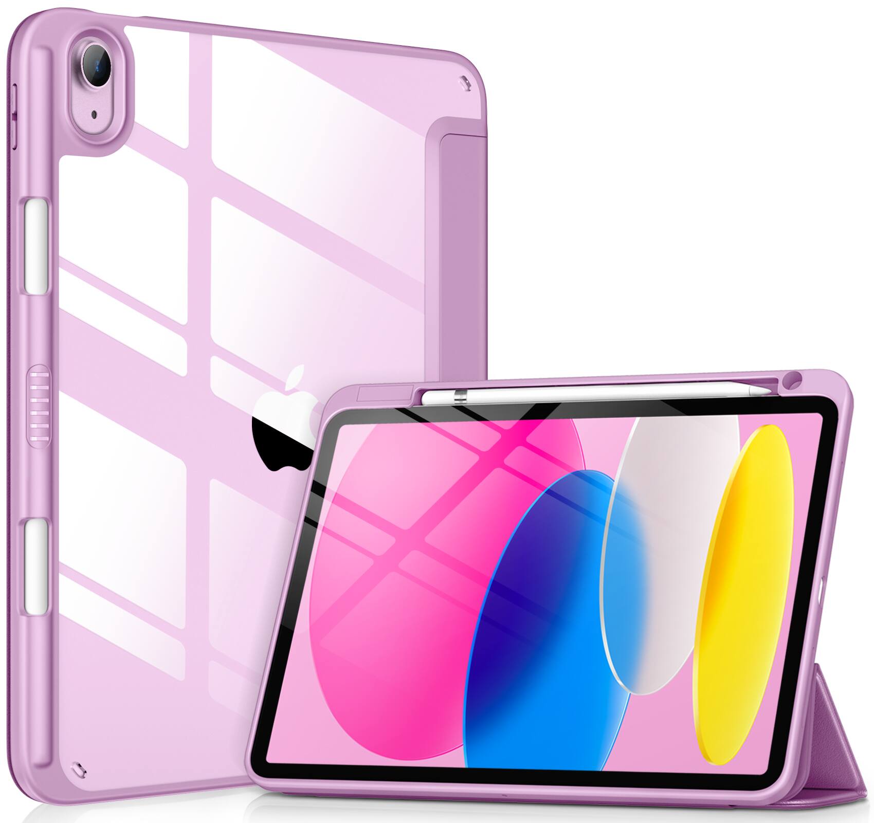DTTO - Case for iPad (A16) 11-inch 2025 and iPad 10th Generation 10.9 Inch 2022, Clear Back and TPU Shockproof Frame Cover - Orchid