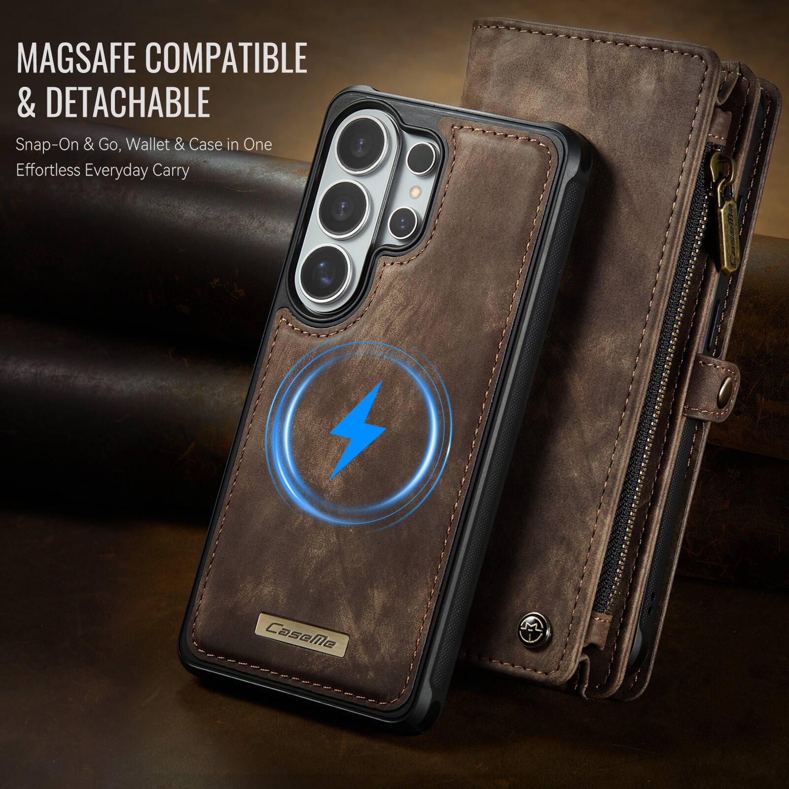 MAGSAFE COMPATIBLE & DETACHABLE  
Snap-On & Go, Wallet & Case in One  
Effortless Everyday Carry