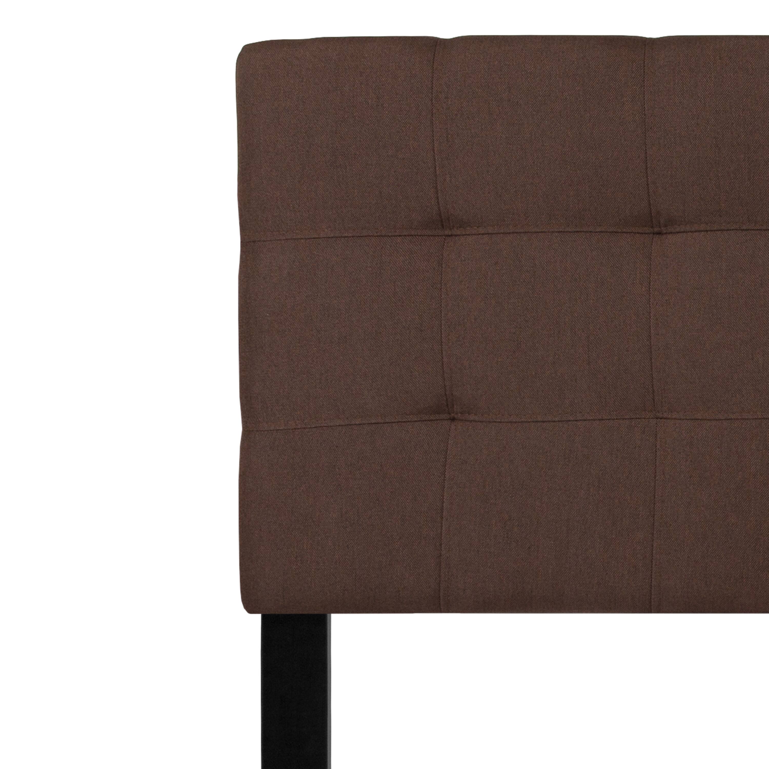 Alt View 6. Emma + Oliver - Quilted Tufted Upholstered Headboard - Dark Brown.