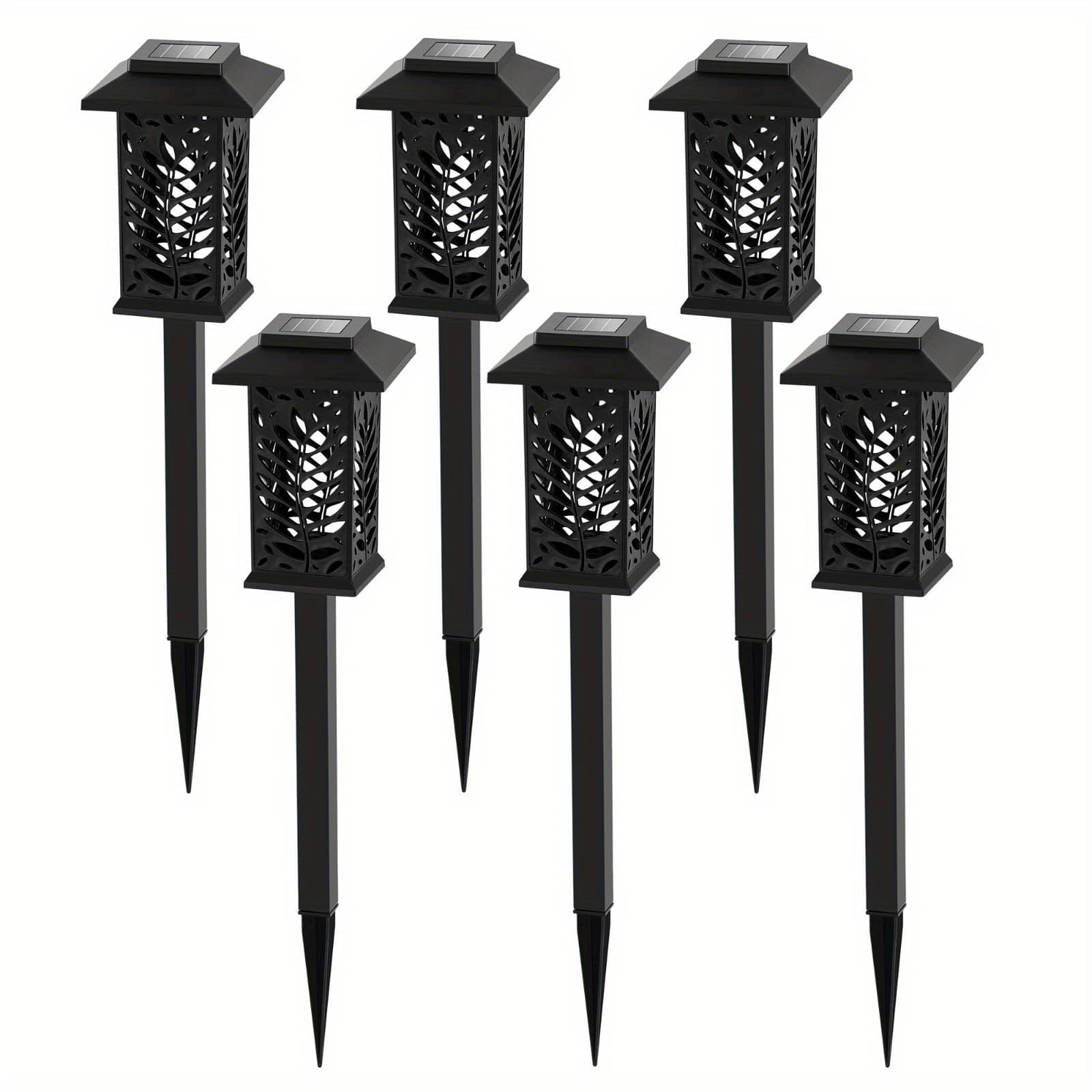 Oumilen - 6 Pack Solar Leaf Shadow Pathway Lights – Waterproof Warm White Ground Stake Lights for Yard Lawn Garden price history on PriceWatchPro