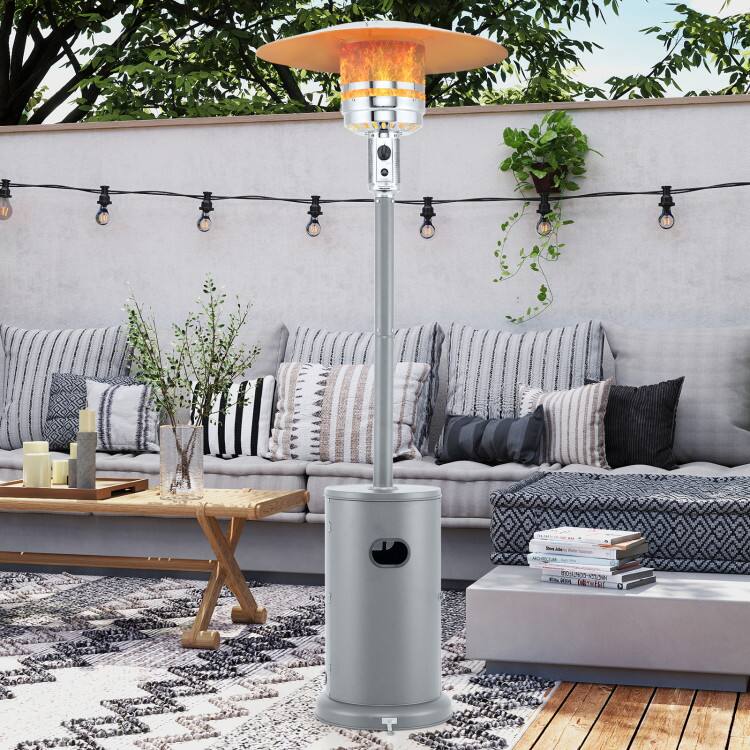 Angle. Mondawe - 50000 BTU Propane Patio Heater with Round Table Design - Gray.