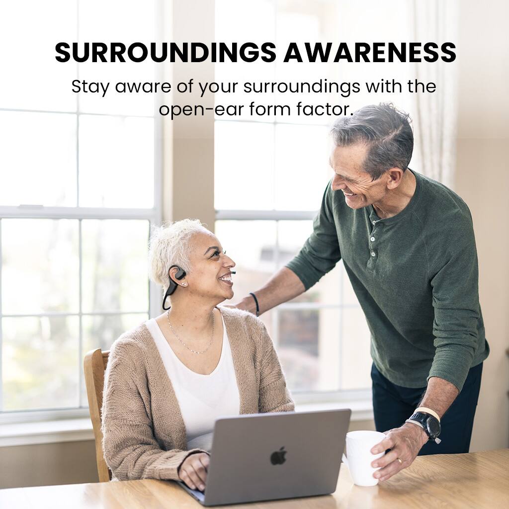 Alt View 1. avantalk - Lingo N21 - Open-Ear Bluetooth Headset with Noise Cancelling Mic & Charging Dock.