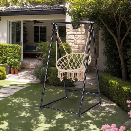 Alt View 7. Winado - Hammock Chair Stand Only, Heavy Duty Steel Stand with Stable Construction, Weatherproof for Patio Garden Indoor Outdoor - Black.