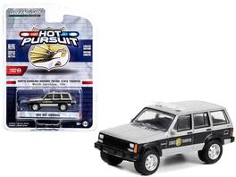 Greenlight - 1995 Jeep Cherokee "North Carolina Highway Patrol State Trooper" "Hot Pursuit" Series 43 1/64 - Black And Silver Metallic