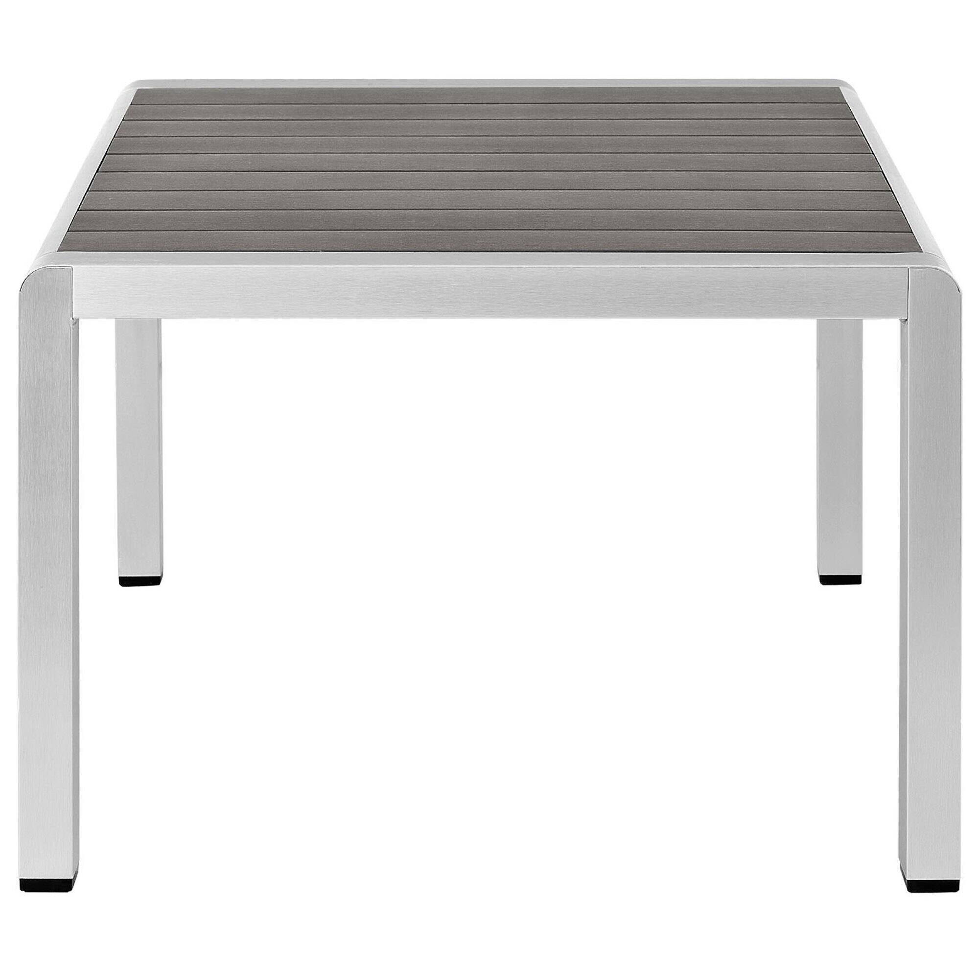 Left. Modway - Shore Outdoor Patio Aluminum Coffee Table by Modway - Silver Gray.