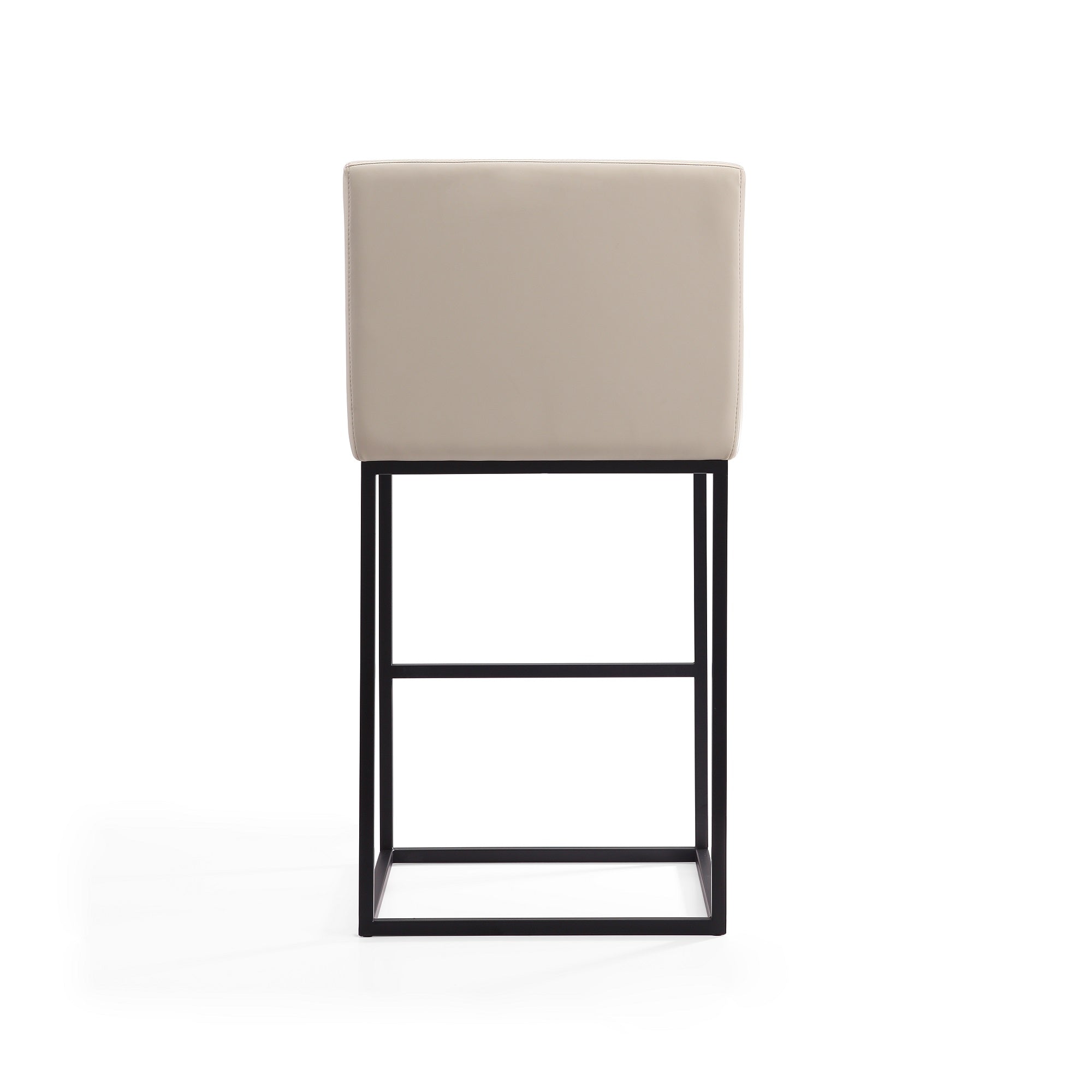 Alt View 3. Manhattan Comfort - Ambassador Mid-Century Modern Metal Upholstered Barstool - Set of 2 - Cream.