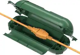 BN-LINK - Outdoor Extension Cord Safety Cover, 1-Pack Weather-Resistant, 4-Latch, Fits 12/14/16 AWG, Waterproof - Green