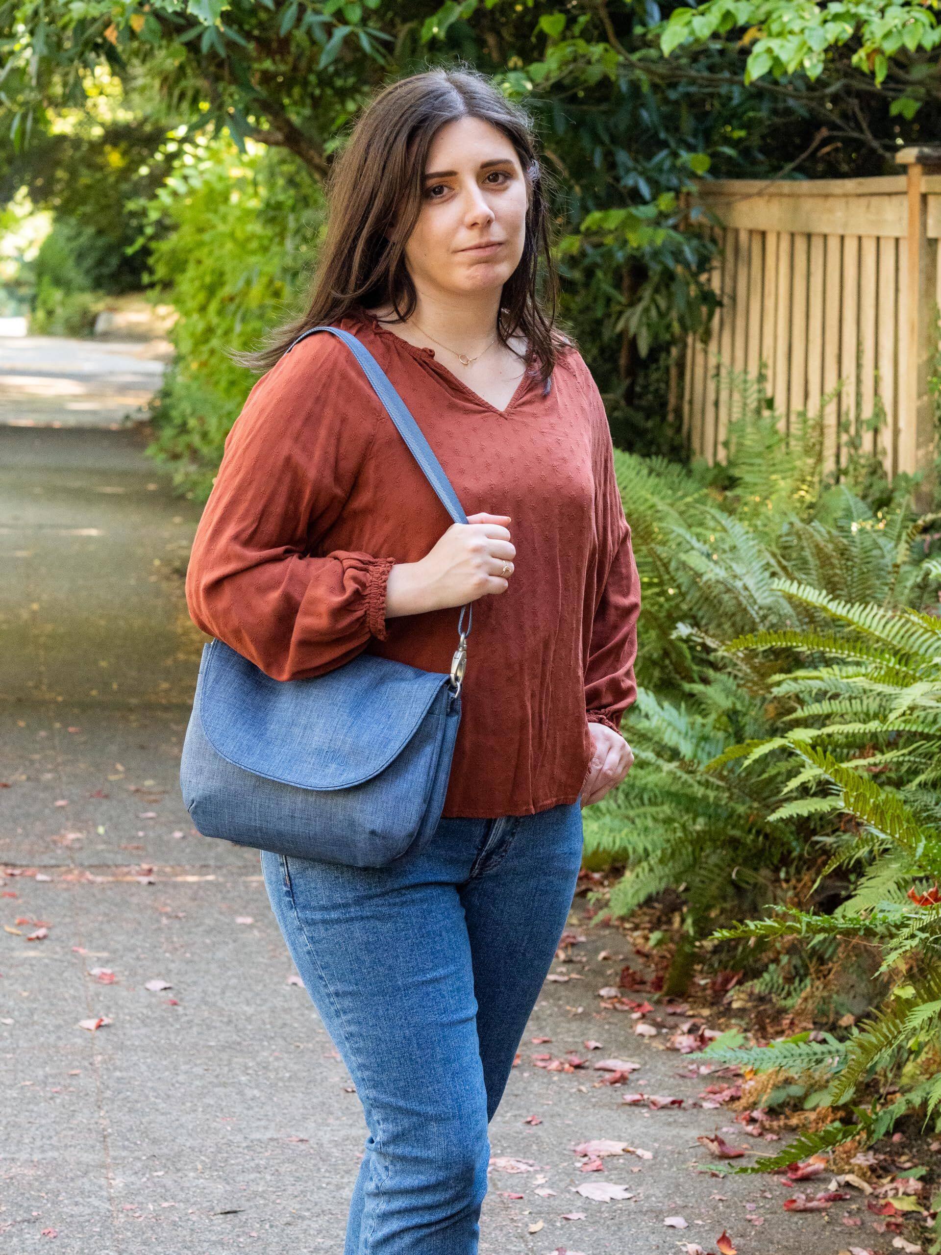 Alt View 4. Haiku - Haiku Bliss RFID Blocking Crossbody Saddle Bag - River Rock.
