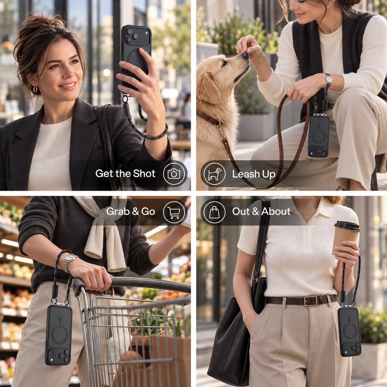 Get the Shot  
Leash Up  
Grab & Go  
Out & About