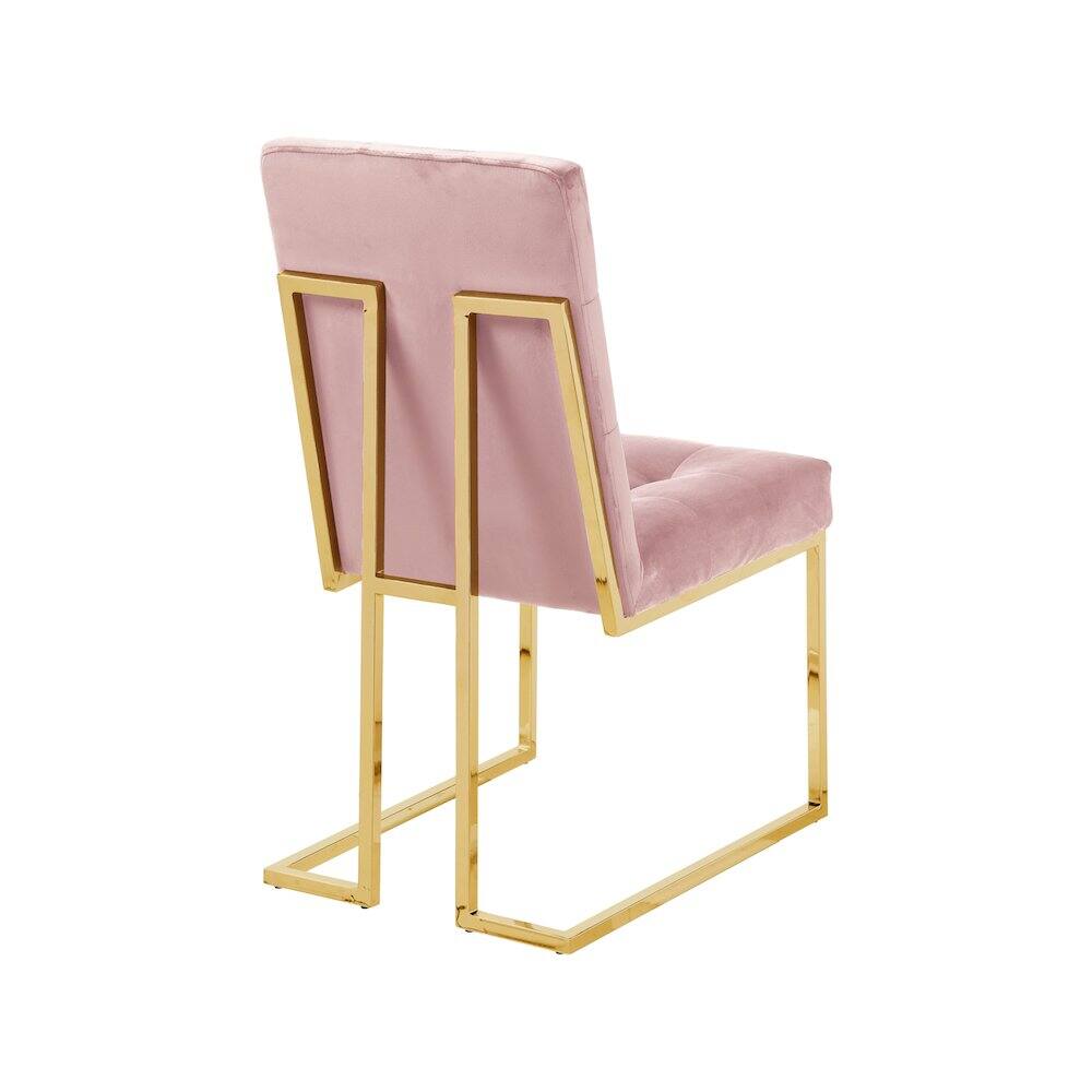 Alt View 1. Meridian Furniture - Pierre Pink Velvet Dining Chair, Set of 2 - Pink.
