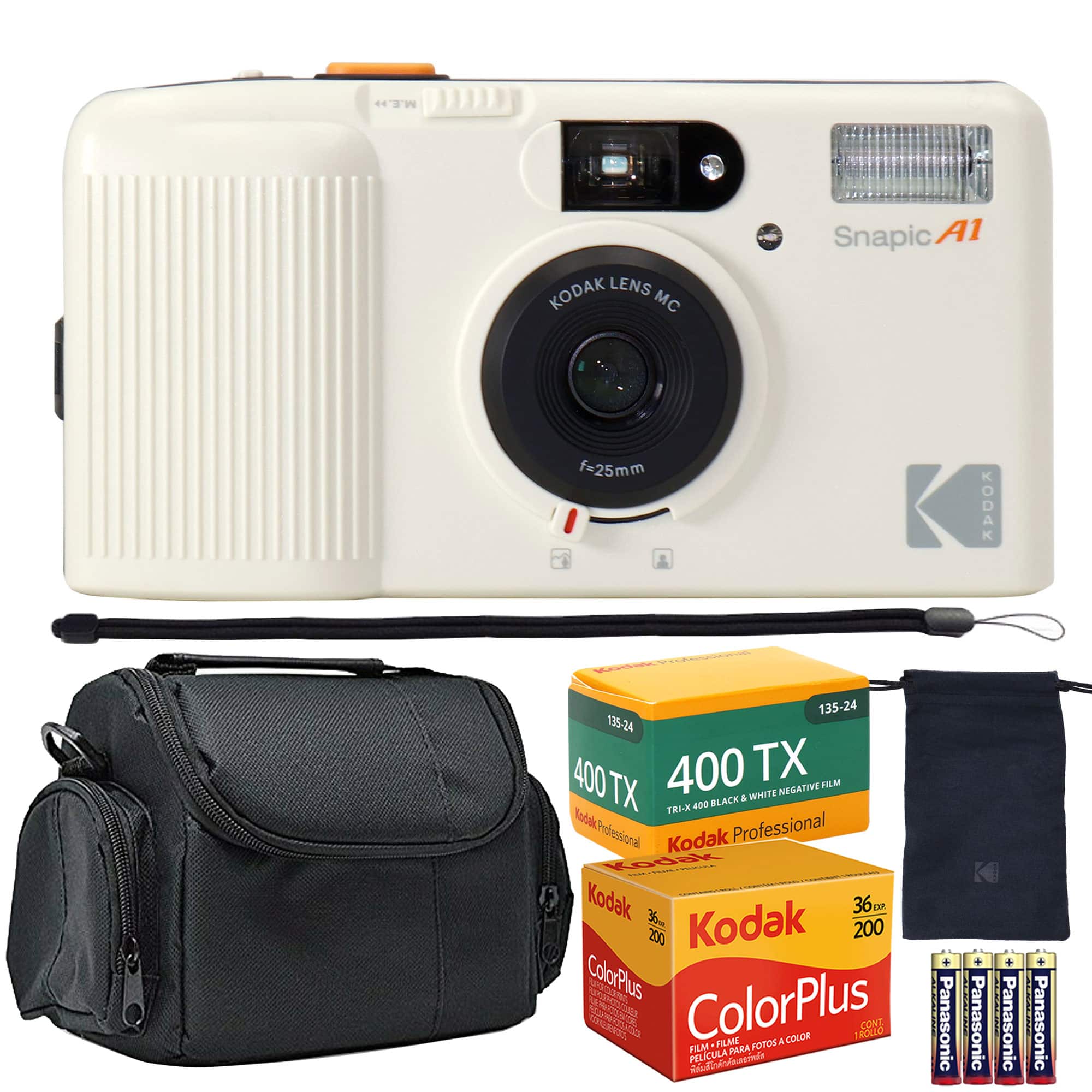 Kodak - Snapic A1 35mm Film Camera with Color Negative Films + Battery - Ivory White