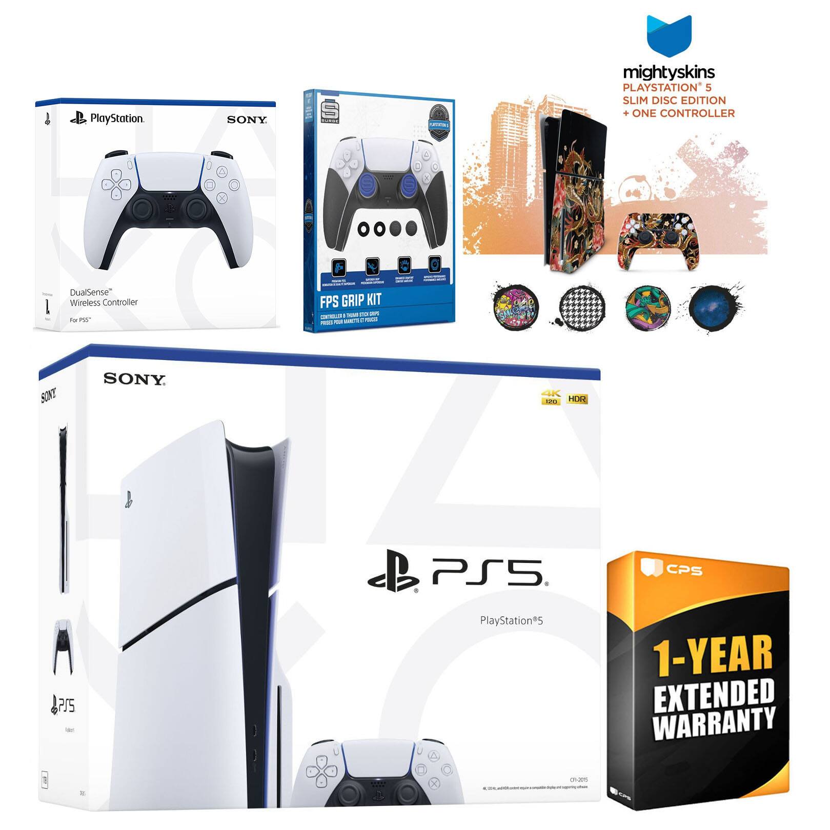 - PlayStation SONY
- DualSense Wireless Controller For PS5
- FPS GRIP KIT
- mighty skins PLAYSTATION 5 SLIM DISC EDITION + ONE CONTROLLER
- 4K 120 FPS
- 1-YEAR EXTENDED WARRANTY