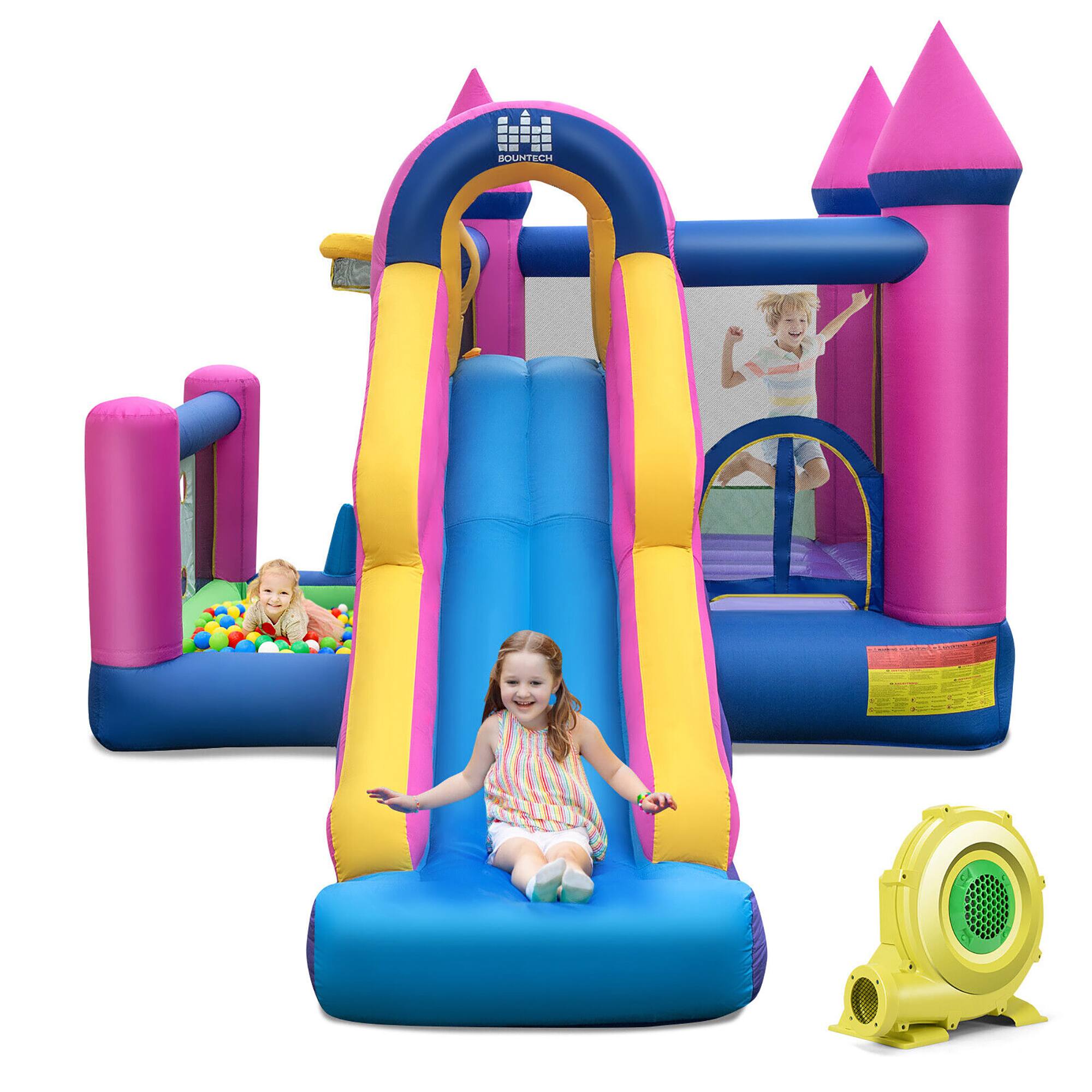 Alt View 9. Gymax - Gymax Kids Inflatable Bounce Castle 7-in-1 Jumping House w/ Long Slide & 735W Blower.