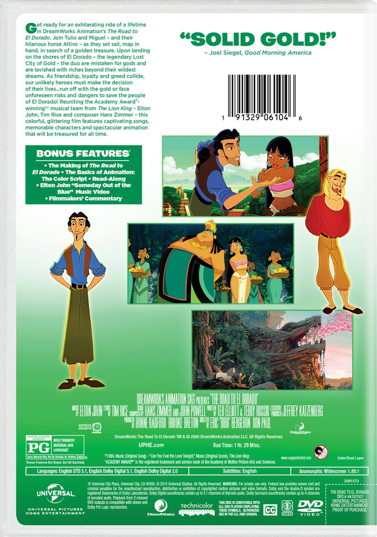 Angle. The Road to El Dorado (DVD New Box Art) [DVD].