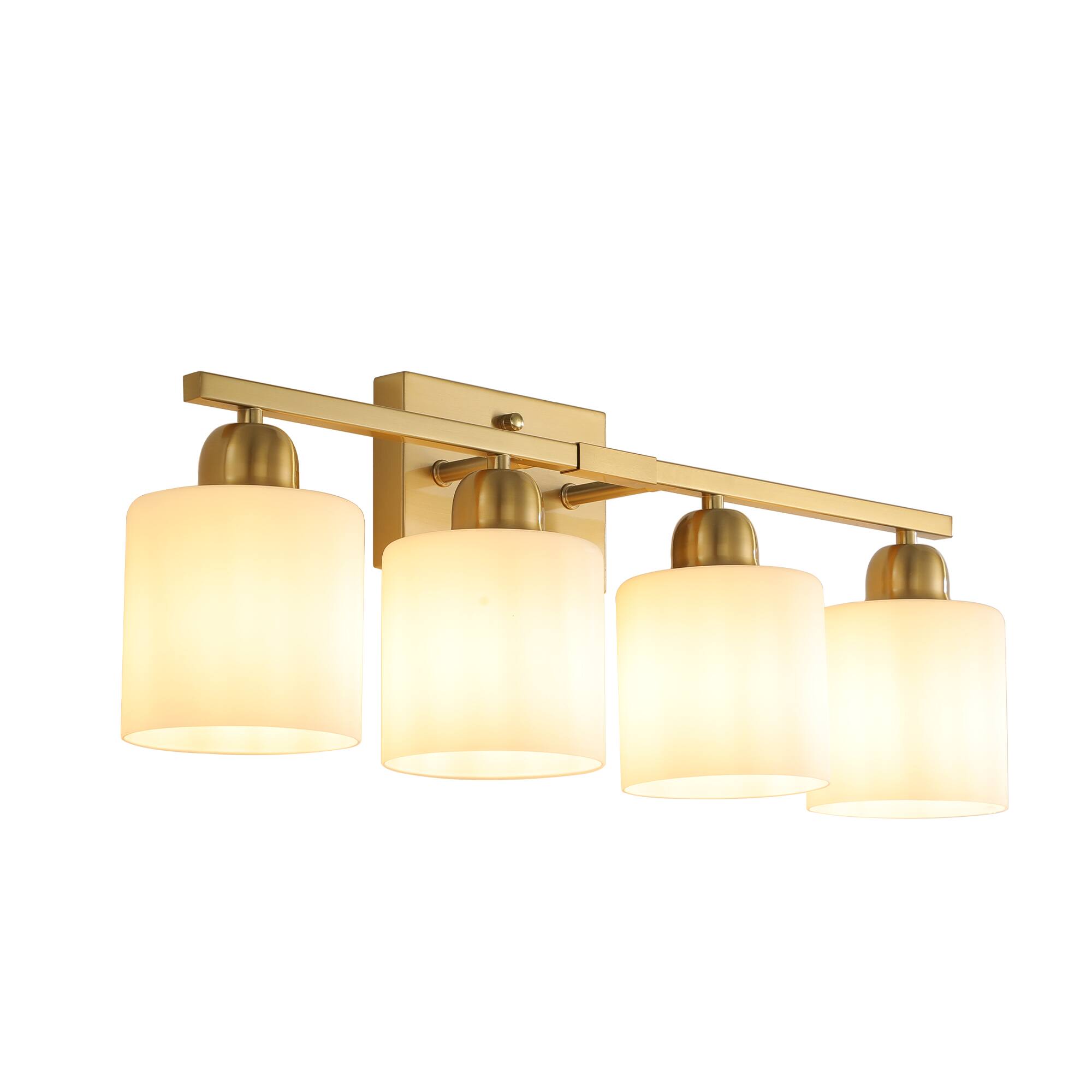 Alt View 5. HOMLUX - 24.8 in. 4 Lights Gold LED Vanity Light Bar Vanity Accent Lighting Fixtures and Metal Wall Sconces with Crystal Shade.