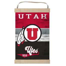Jardine - Utah Utes Retro Logo Banner Sign - Red