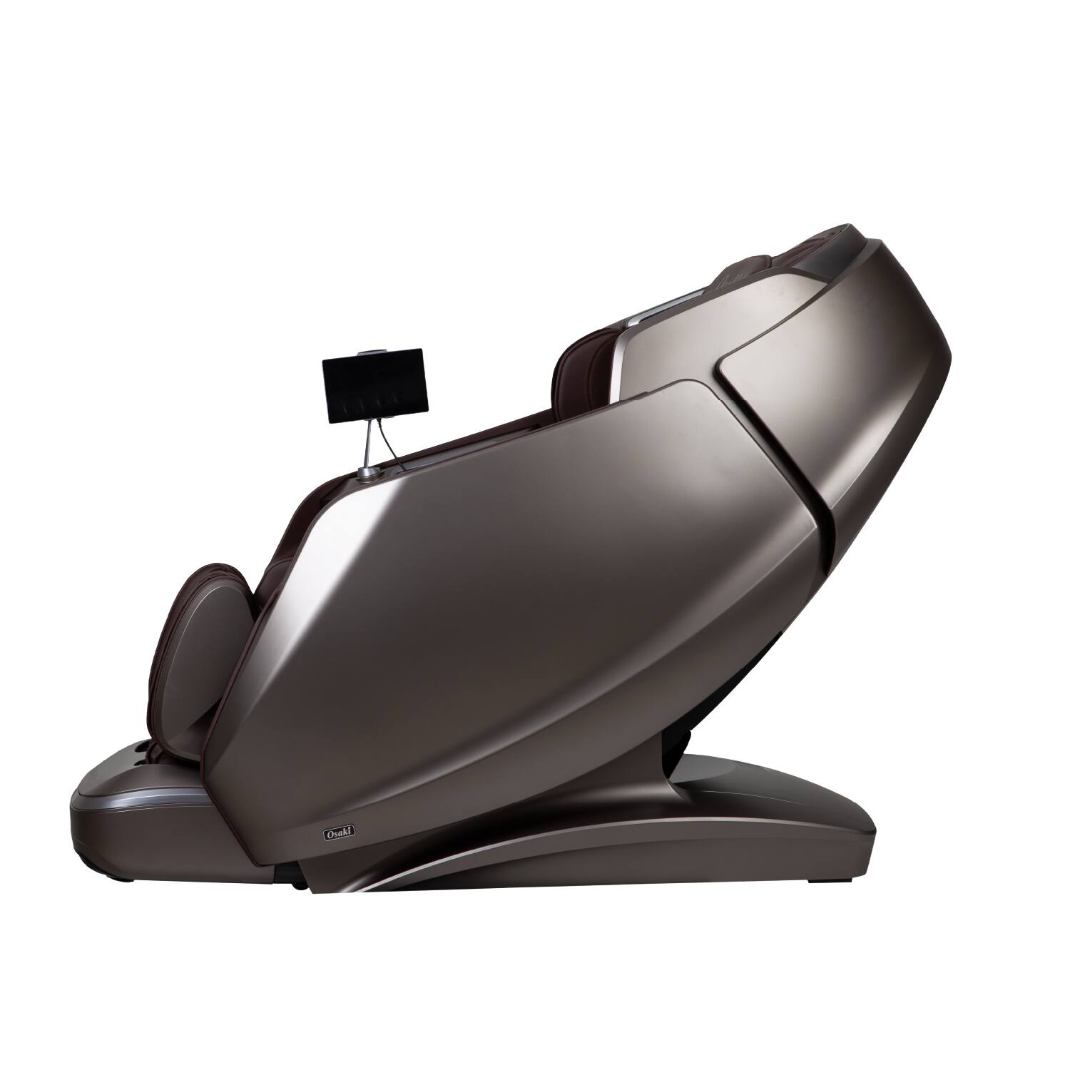 Left. Osaki - Platinum - Avalon 4D Zero Gravity Massage Chair with AI Stress Detection - New Brown.