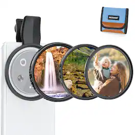 Neewer - 3-Pack 67mm Clip-On Filter Set for Android: CPL + ND2-32 + 1/4 Diffusion, FL-B38