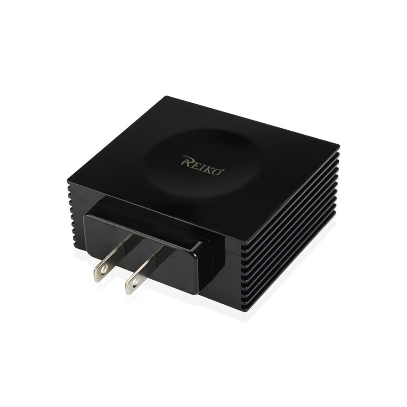 Front. Reiko - 4 Amp Four Ports Portable Travel Station Charger In Black - Black.