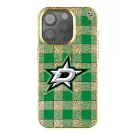 Keyscaper - NHL - Dallas Stars Plaid Bling iPhone Case - 14 - Multicolor