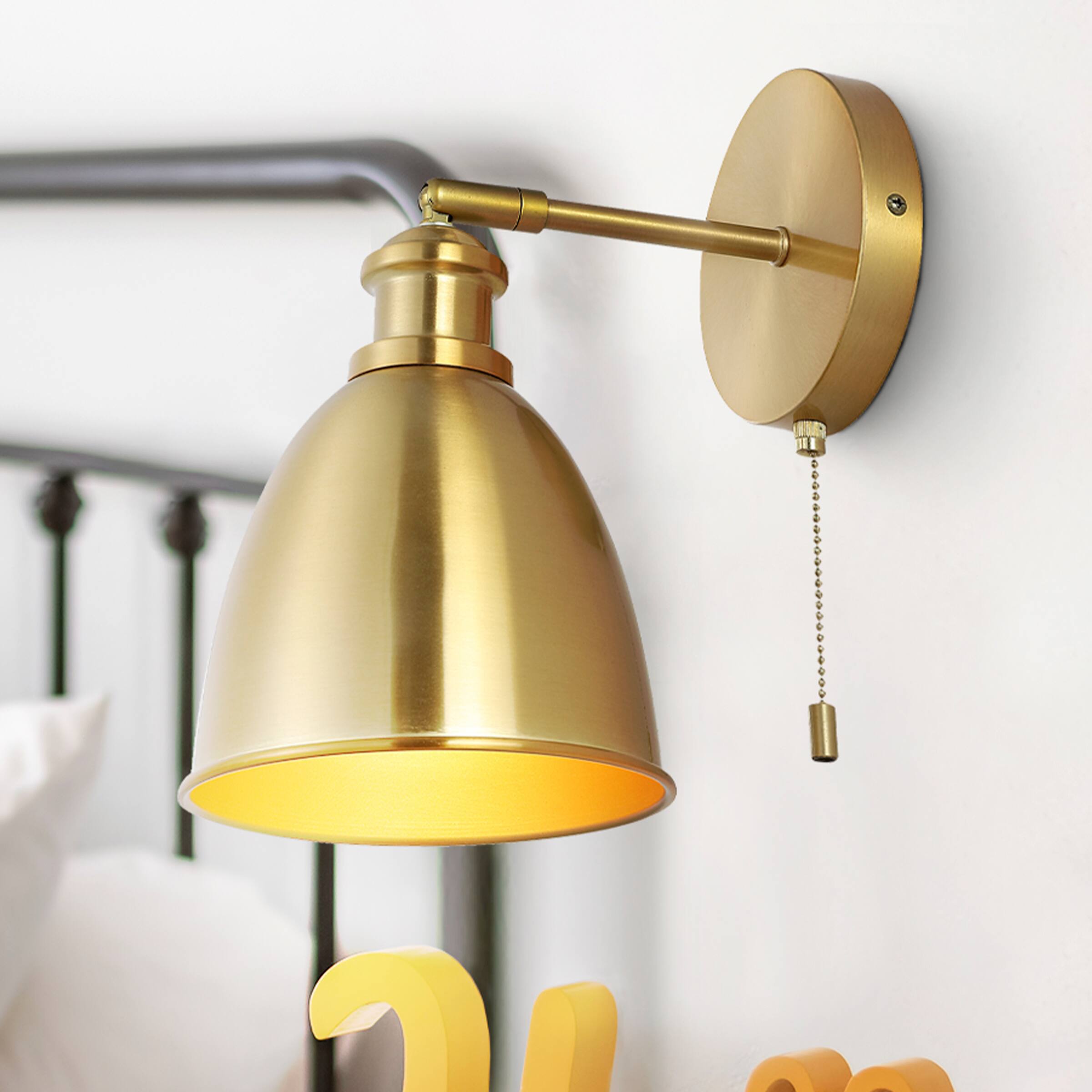 Alt View 7. Jonathan Y - Hudson 6.5" 1-Light Farmhouse Bohemian Iron LED Sconce, Brass Gold (Set of 2) - Brass Gold.